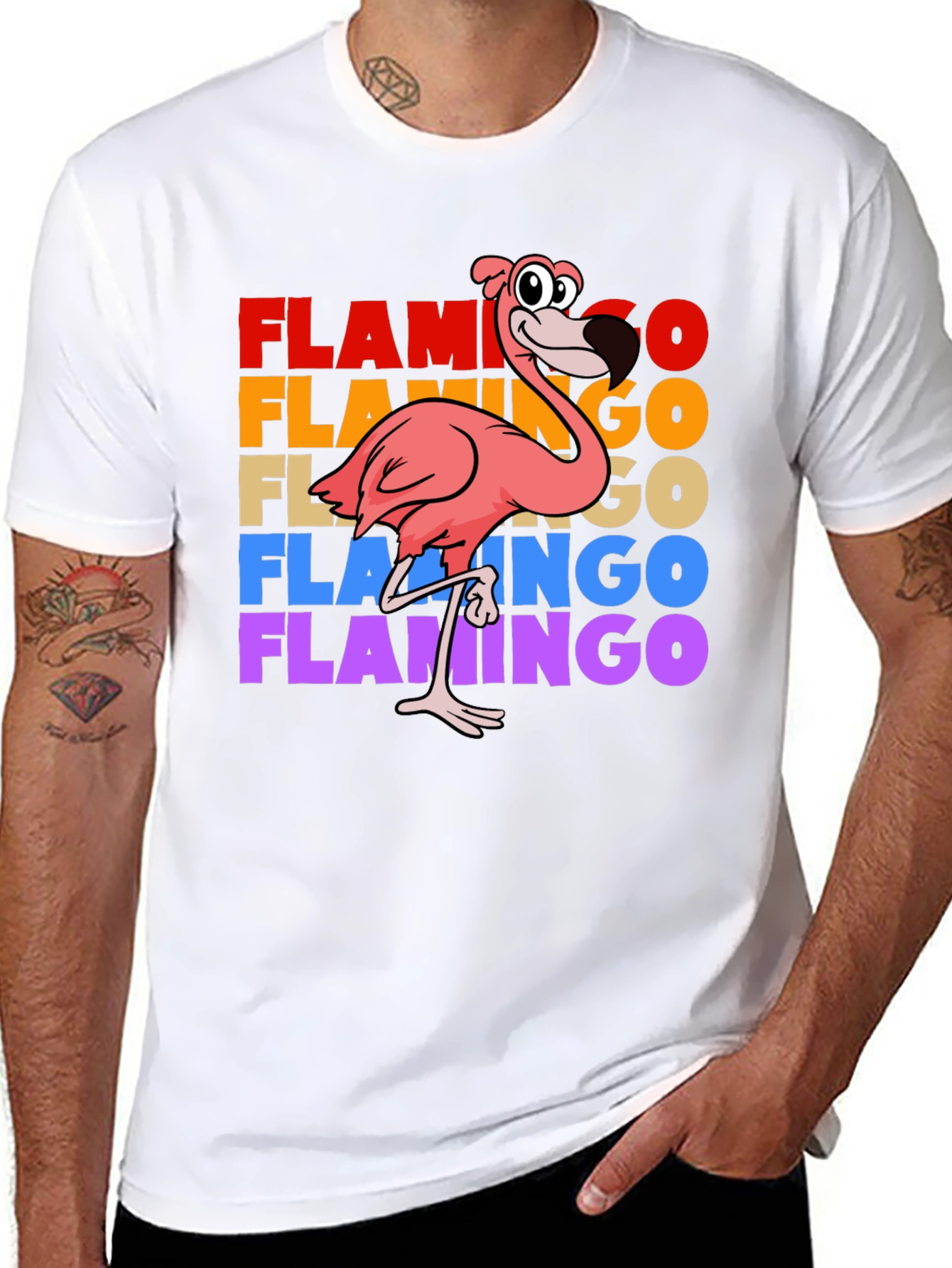 Retro Flamingo Graphic T-Shirt