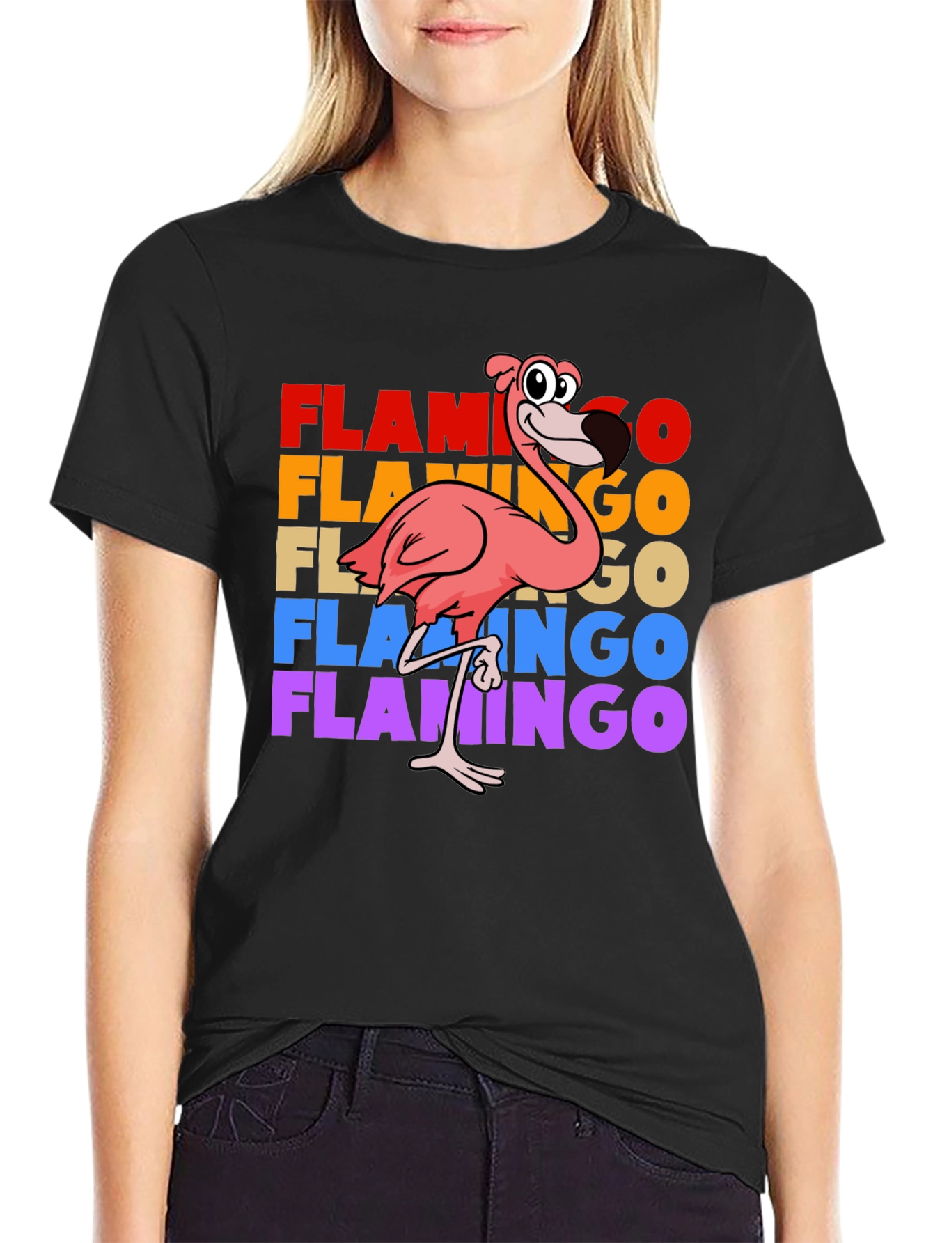 Retro Flamingo Graphic T-Shirt