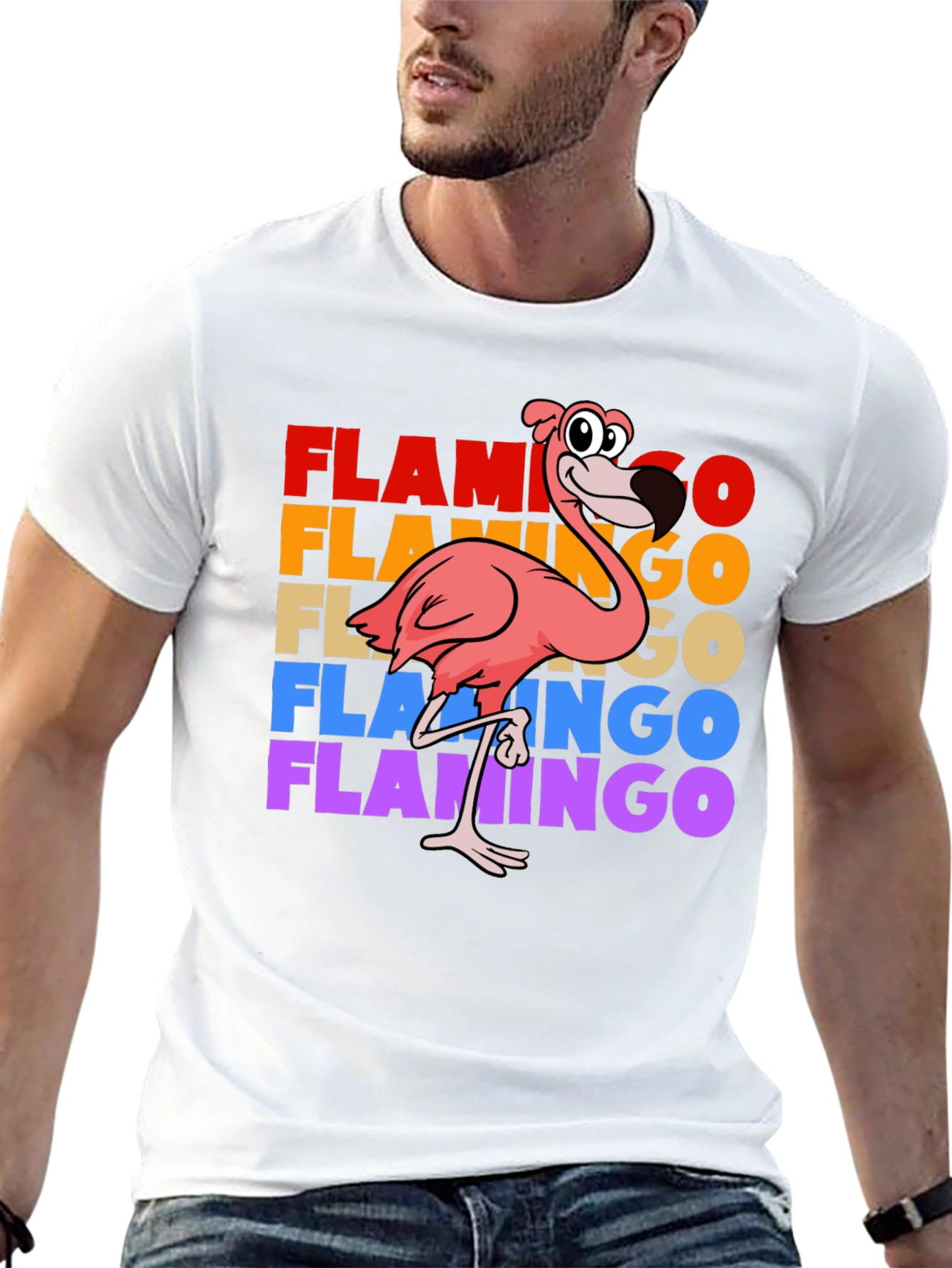 Retro Flamingo Graphic T-Shirt
