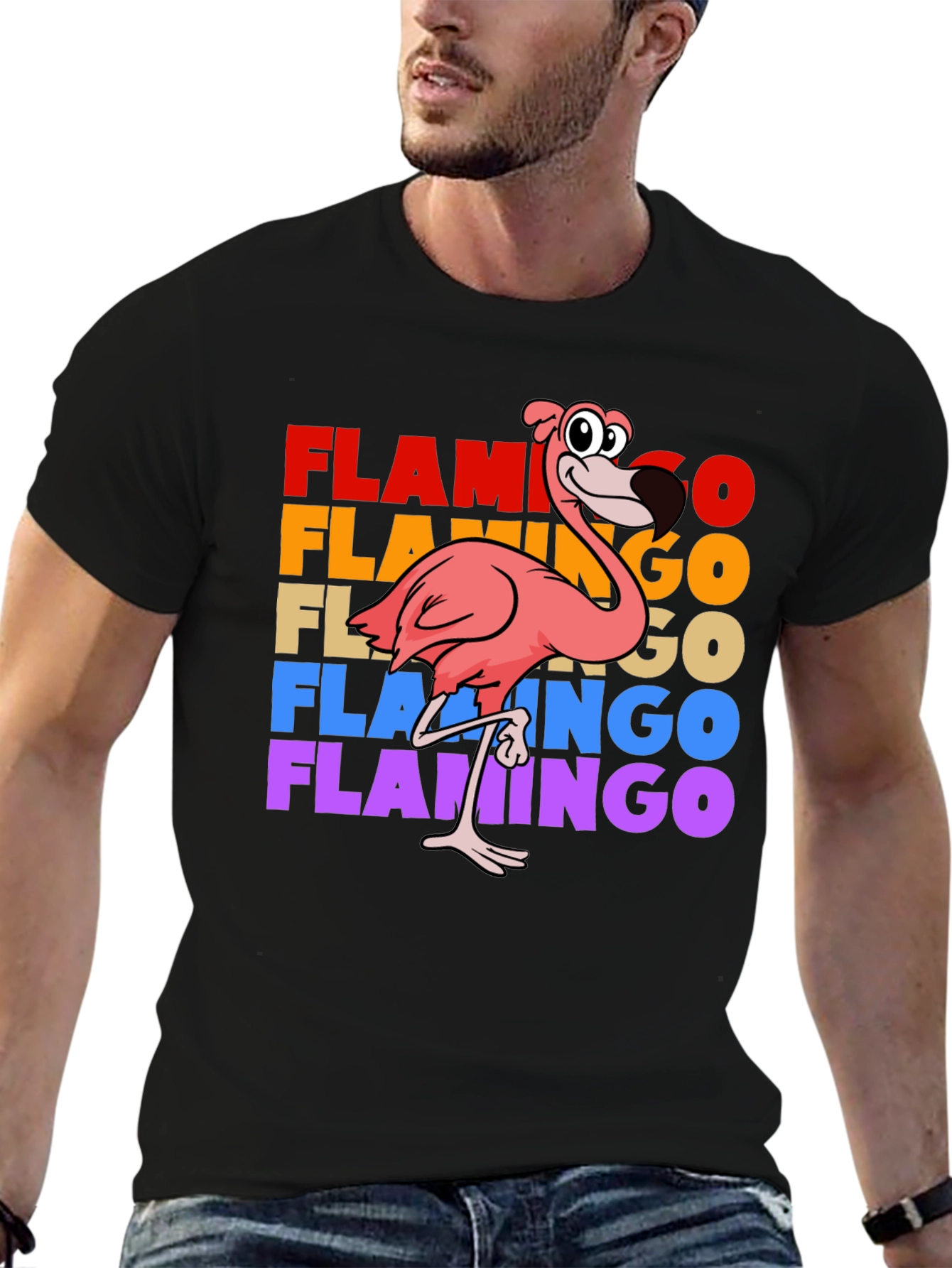 Retro Flamingo Graphic T-Shirt