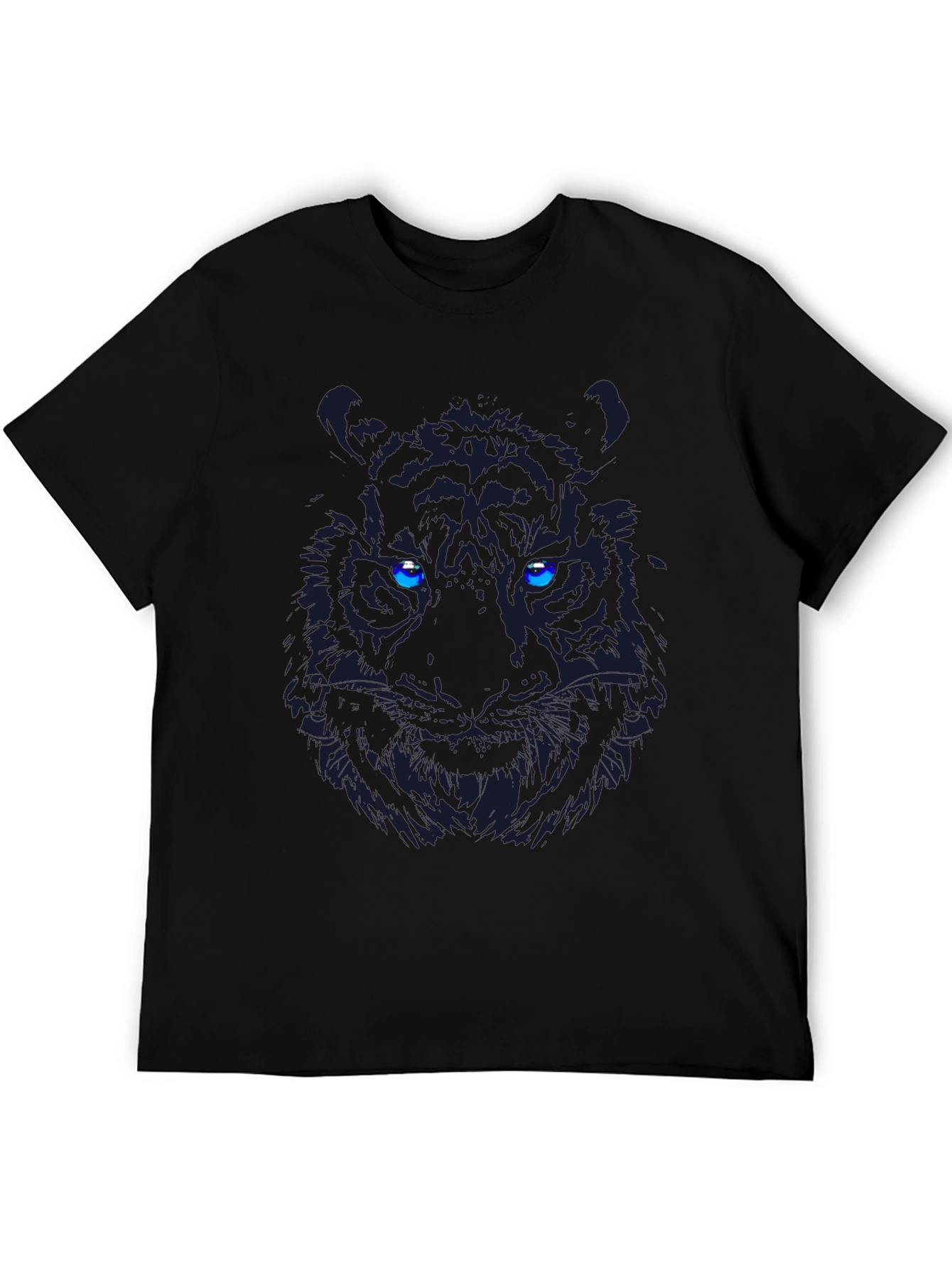 Black Tiger Graphic Tee - Bold Eye-Catching Design