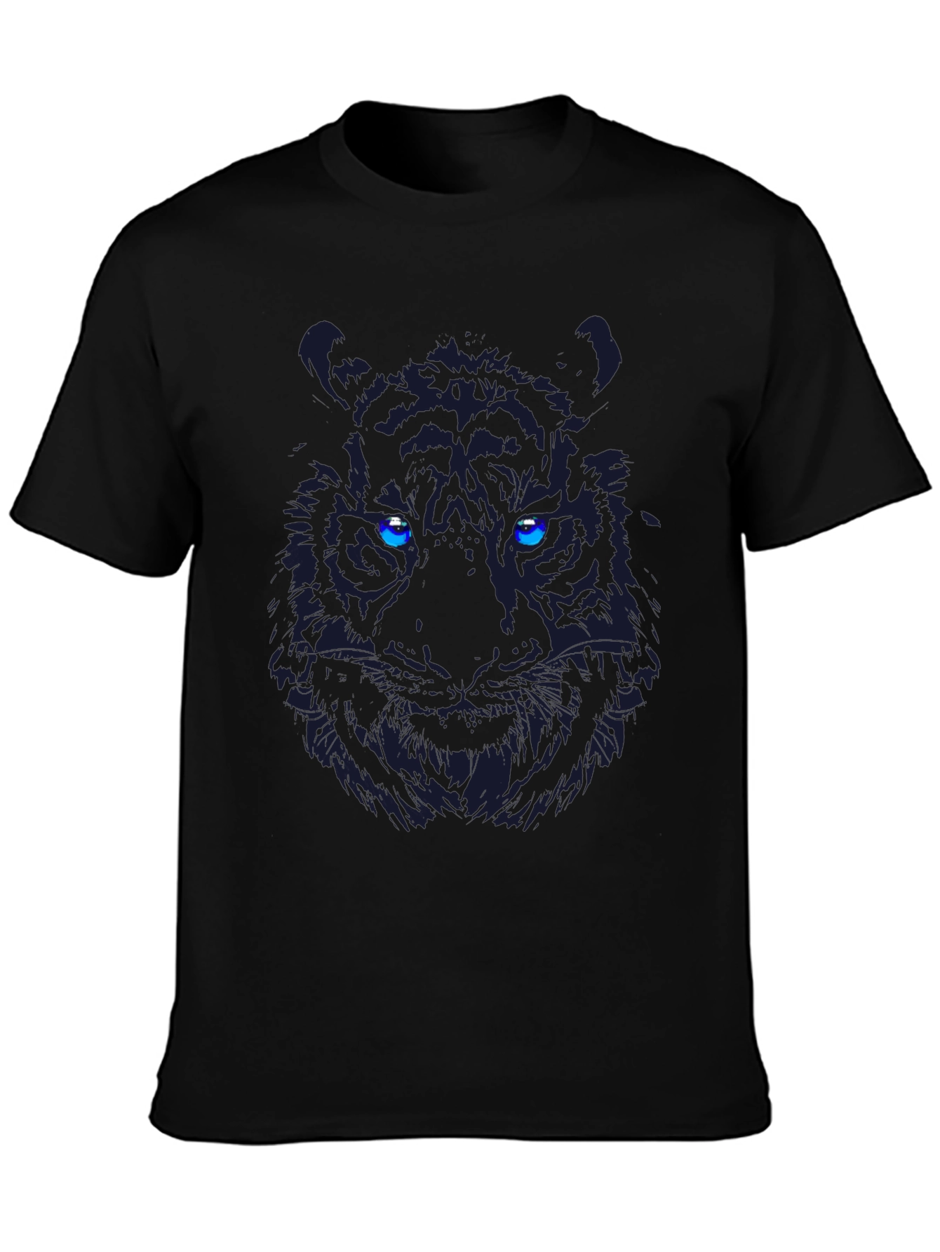 Black Tiger Graphic Tee - Bold Eye-Catching Design
