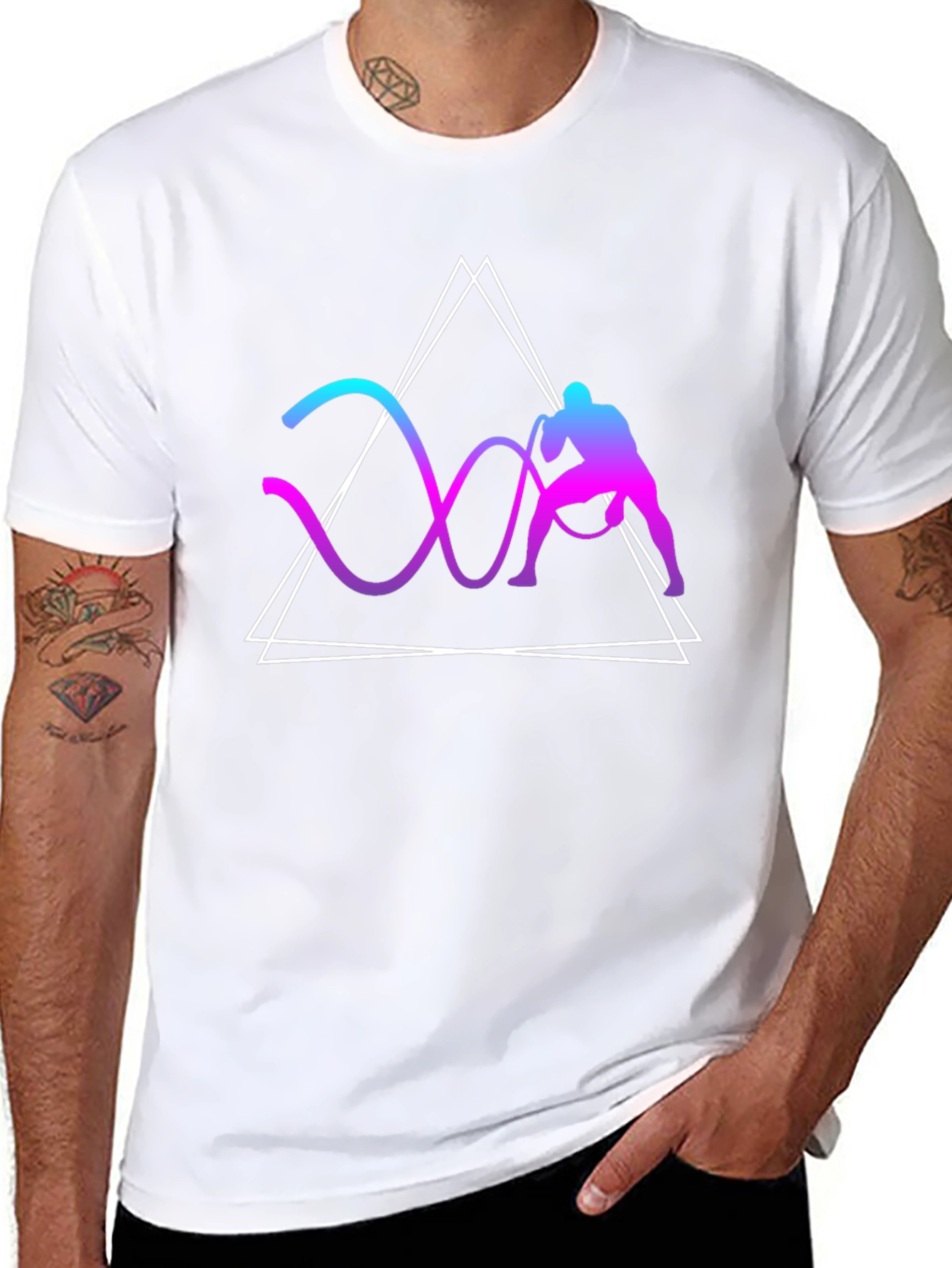Geometric Battle Rope Training Graphic Tee