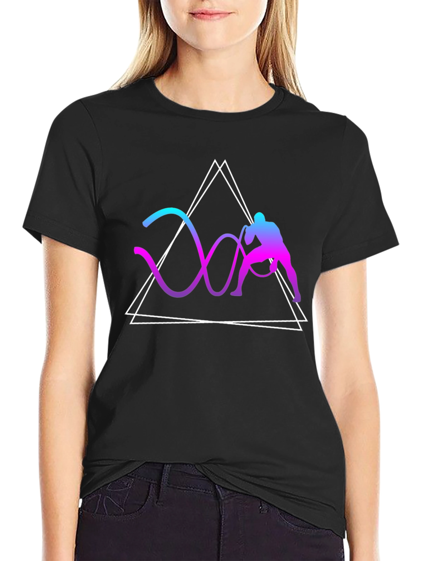 Geometric Battle Rope Training Graphic Tee