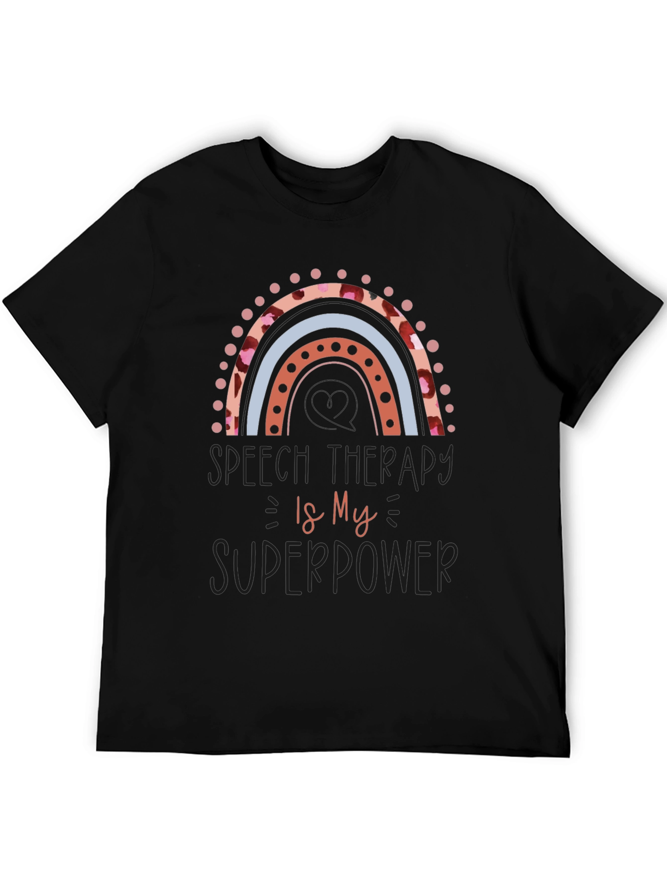 Speech Therapy Superpower Black Graphic Tee