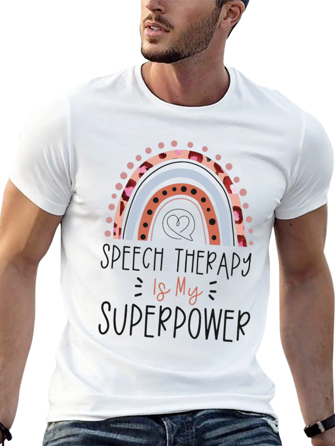 Speech Therapy Superpower Black Graphic Tee