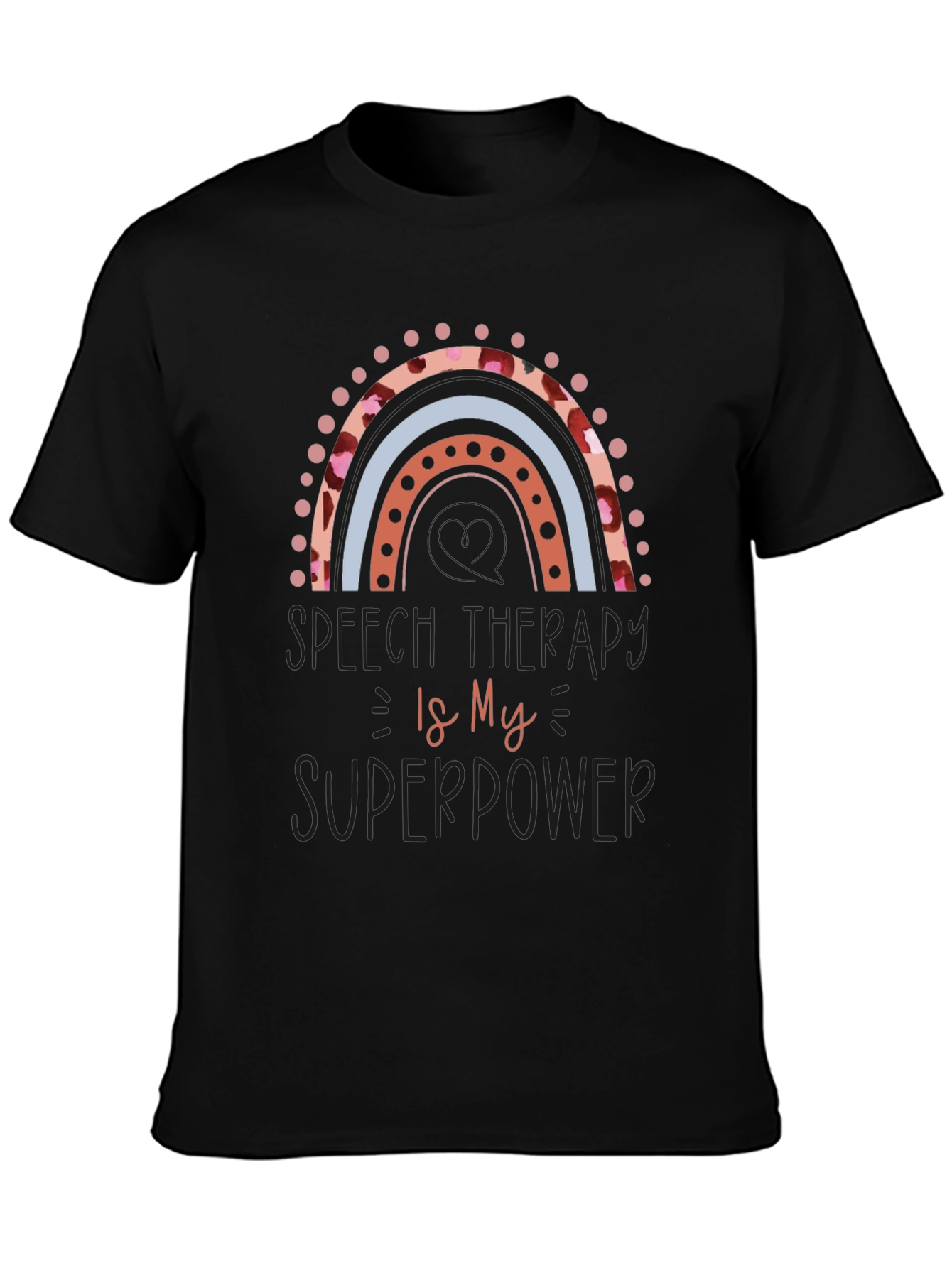 Speech Therapy Superpower Black Graphic Tee