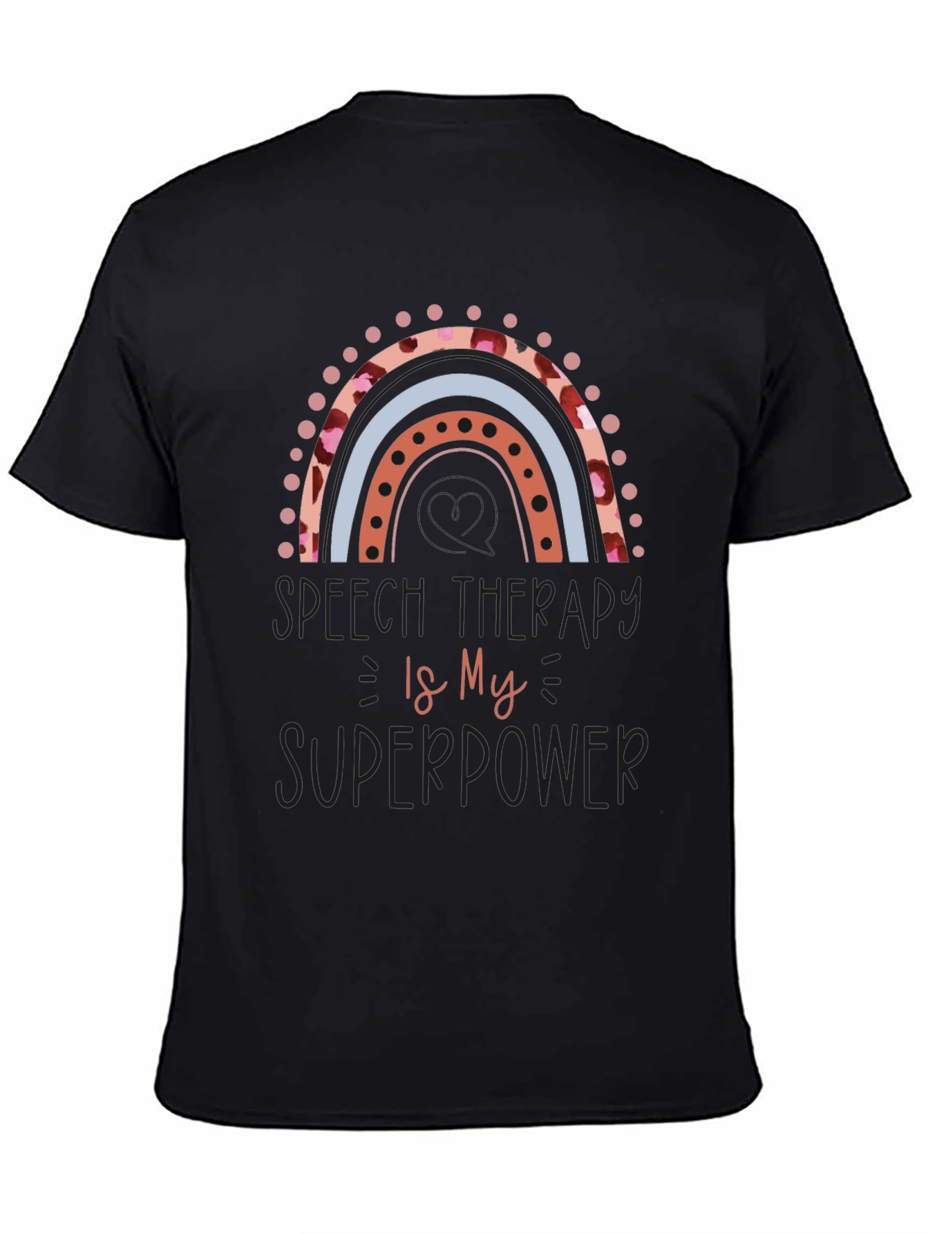 Speech Therapy Superpower Black Graphic Tee