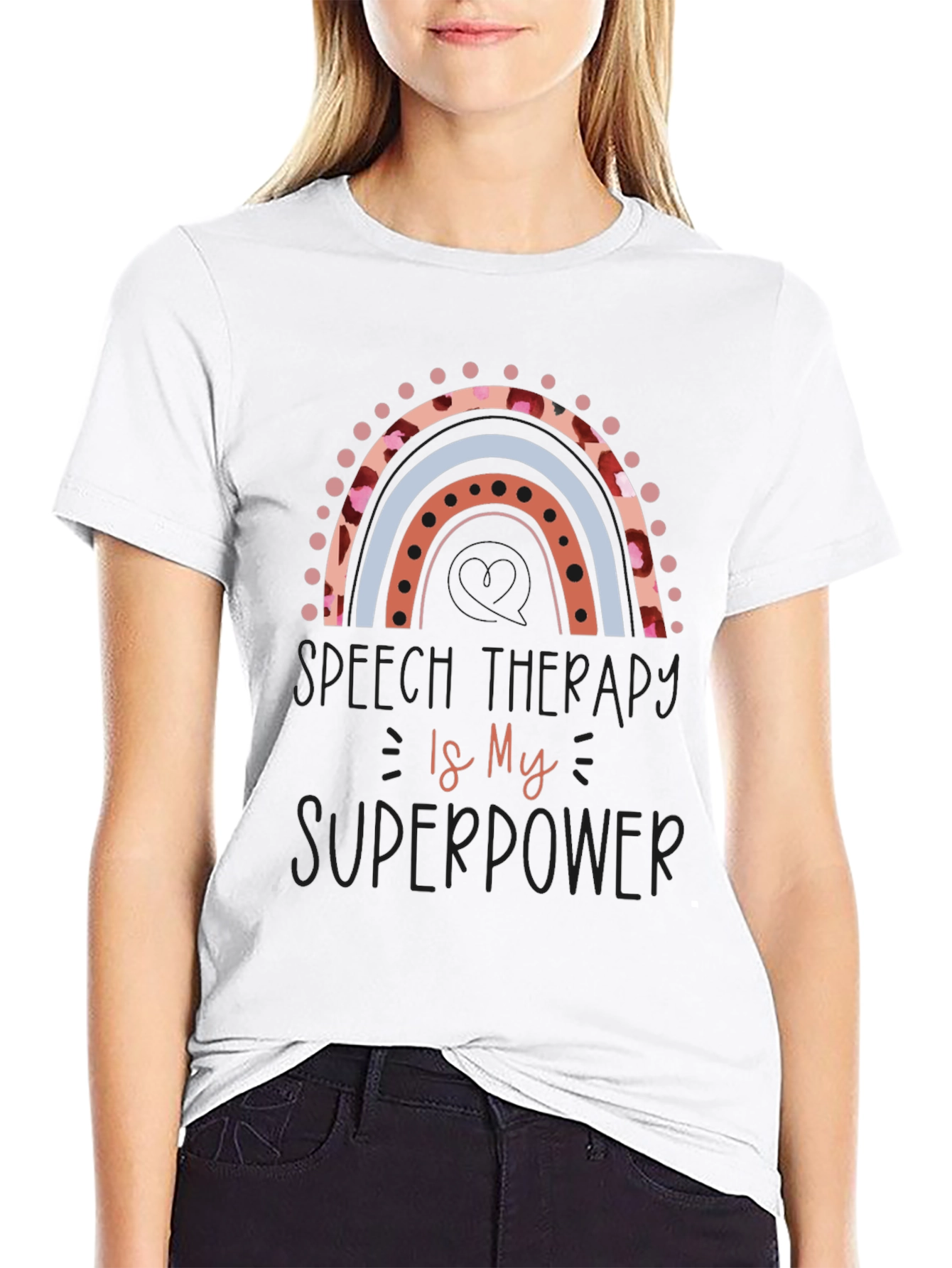 Speech Therapy Superpower Black Graphic Tee
