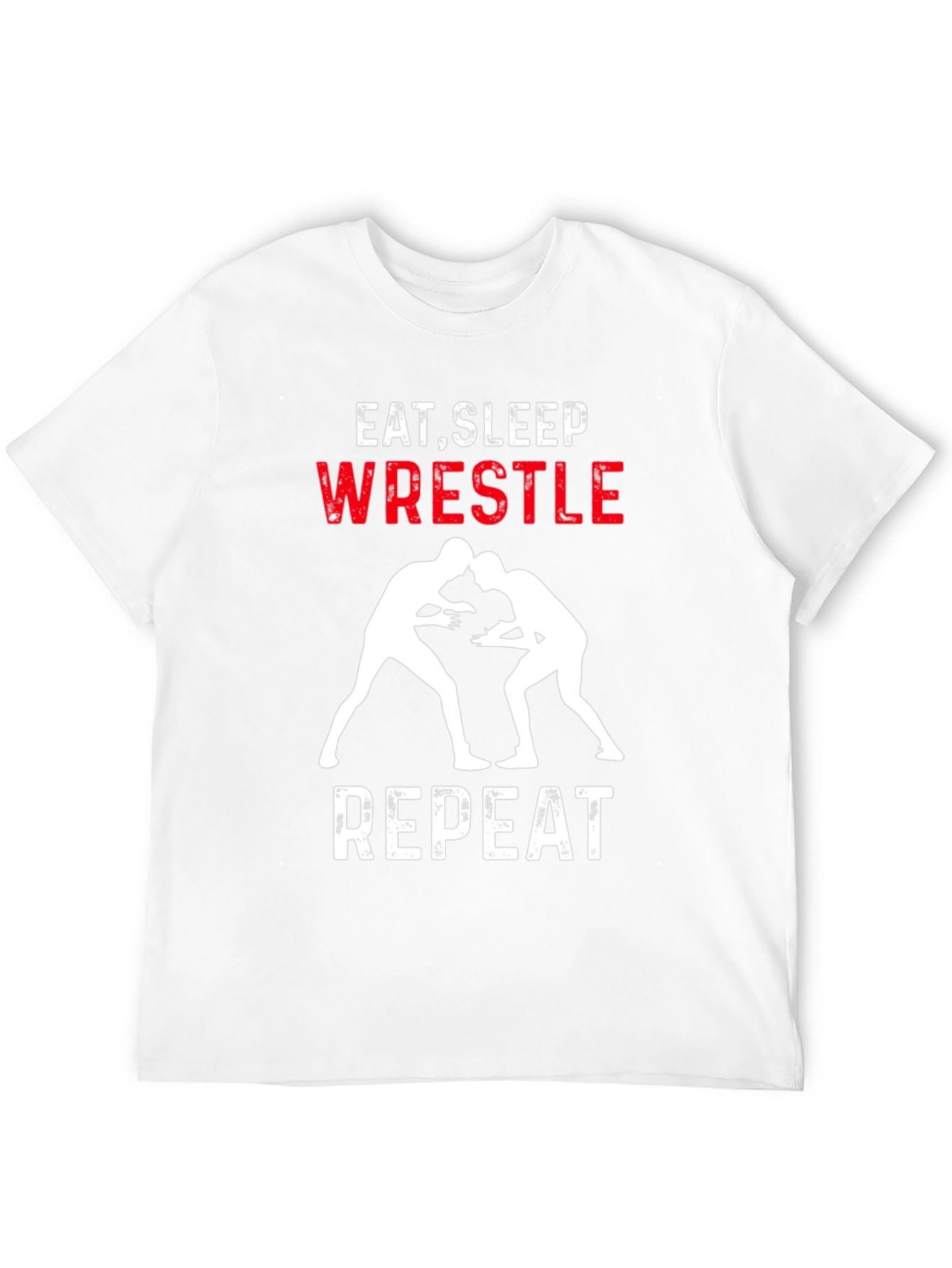 Eat Sleep Wrestle Repeat Black Graphic Tee