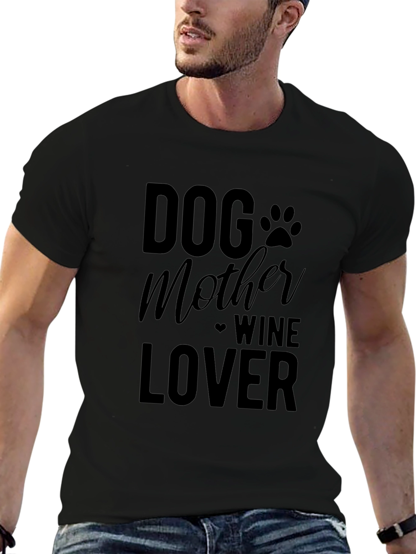 Dog Mother Wine Lover Graphic T-Shirt