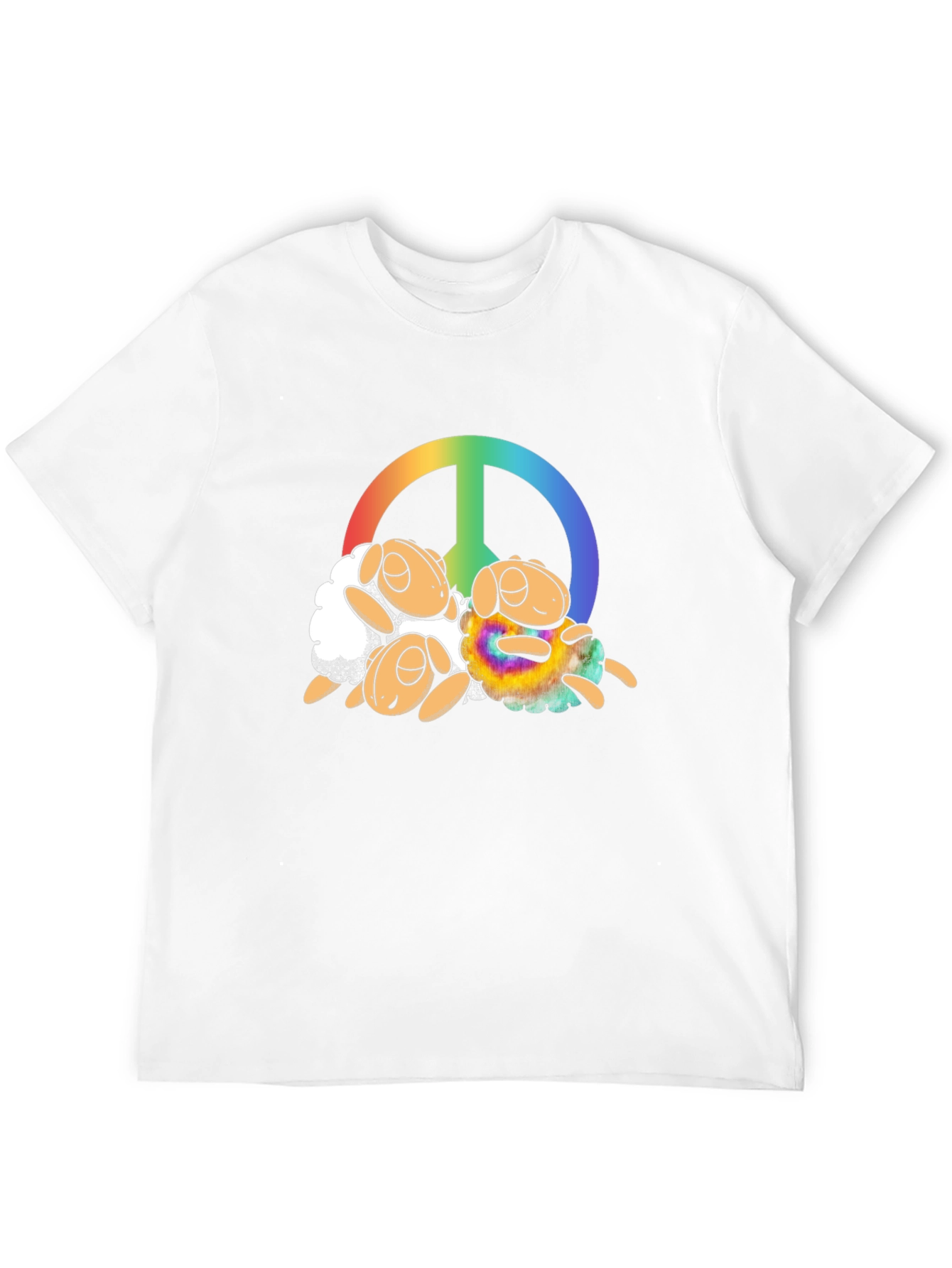 Peace Sign Sheep Graphic T-Shirt