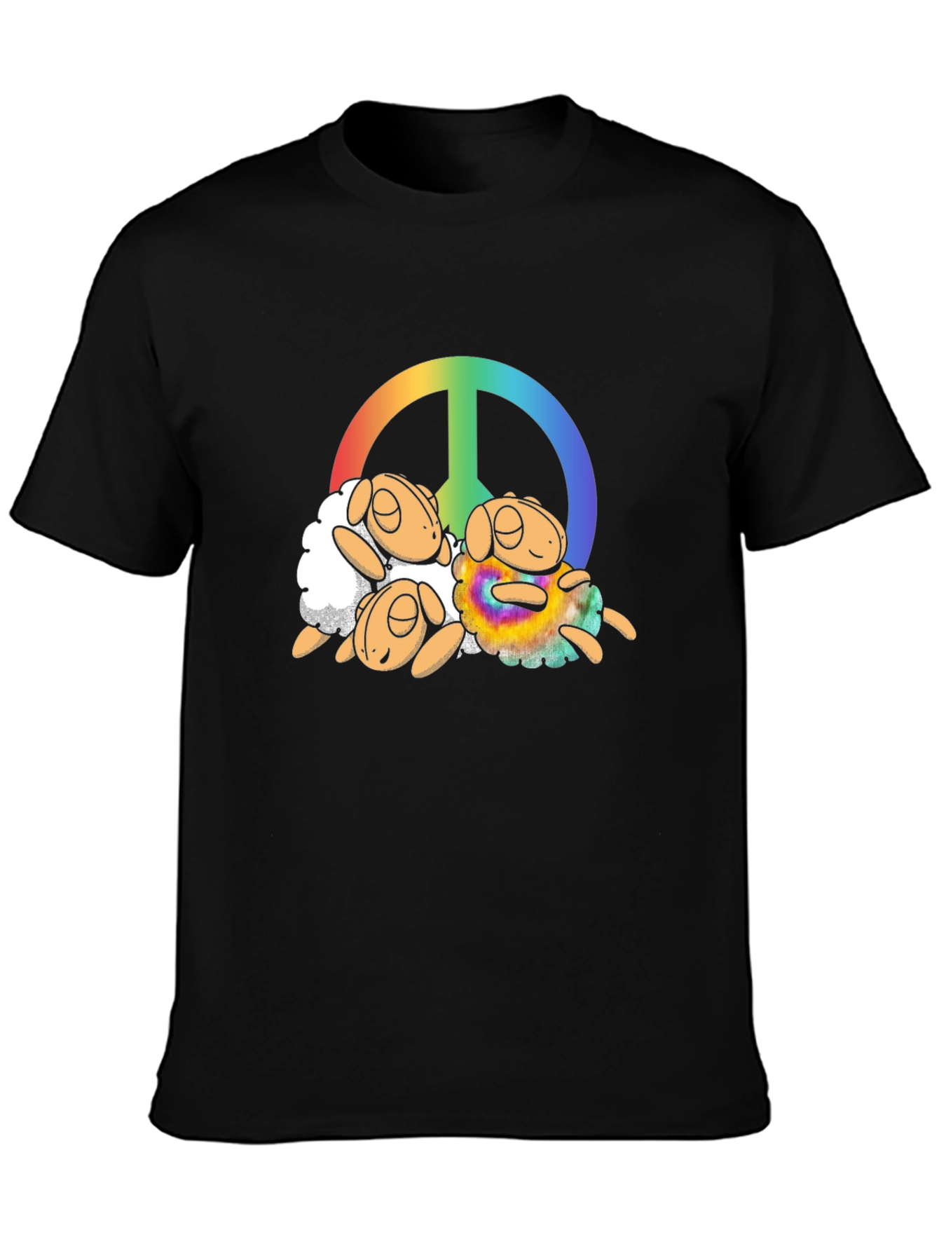 Peace Sign Sheep Graphic T-Shirt