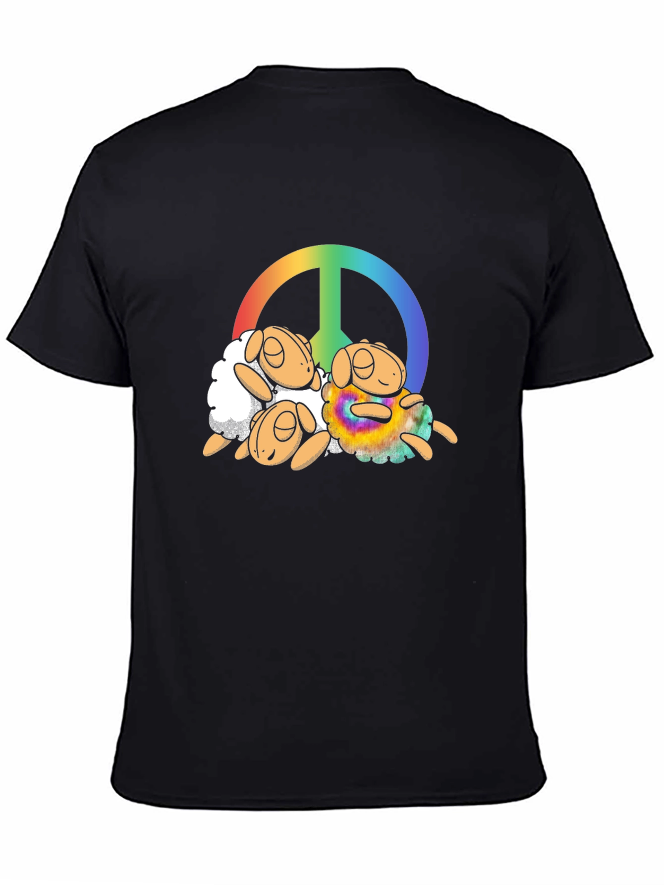 Peace Sign Sheep Graphic T-Shirt