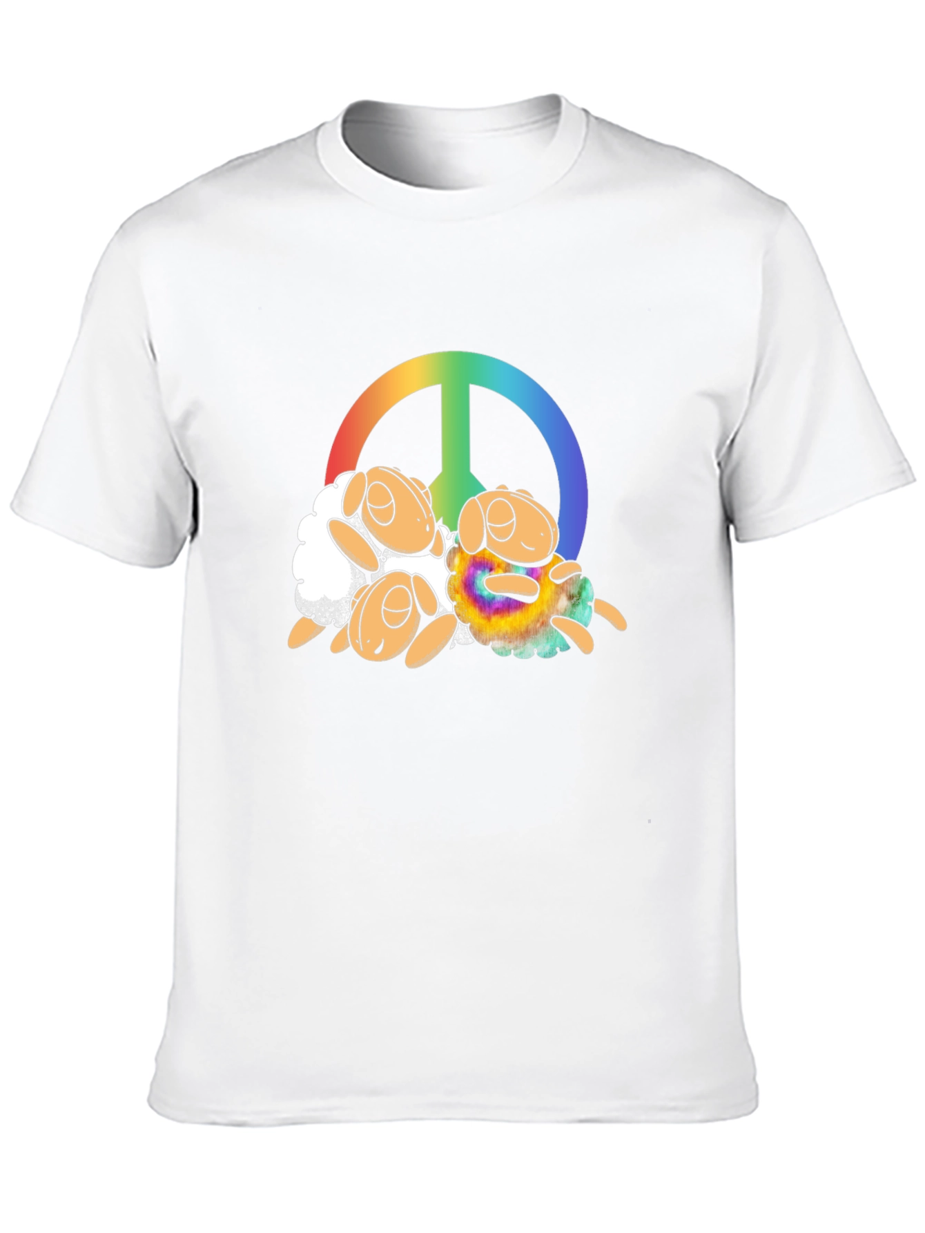 Peace Sign Sheep Graphic T-Shirt