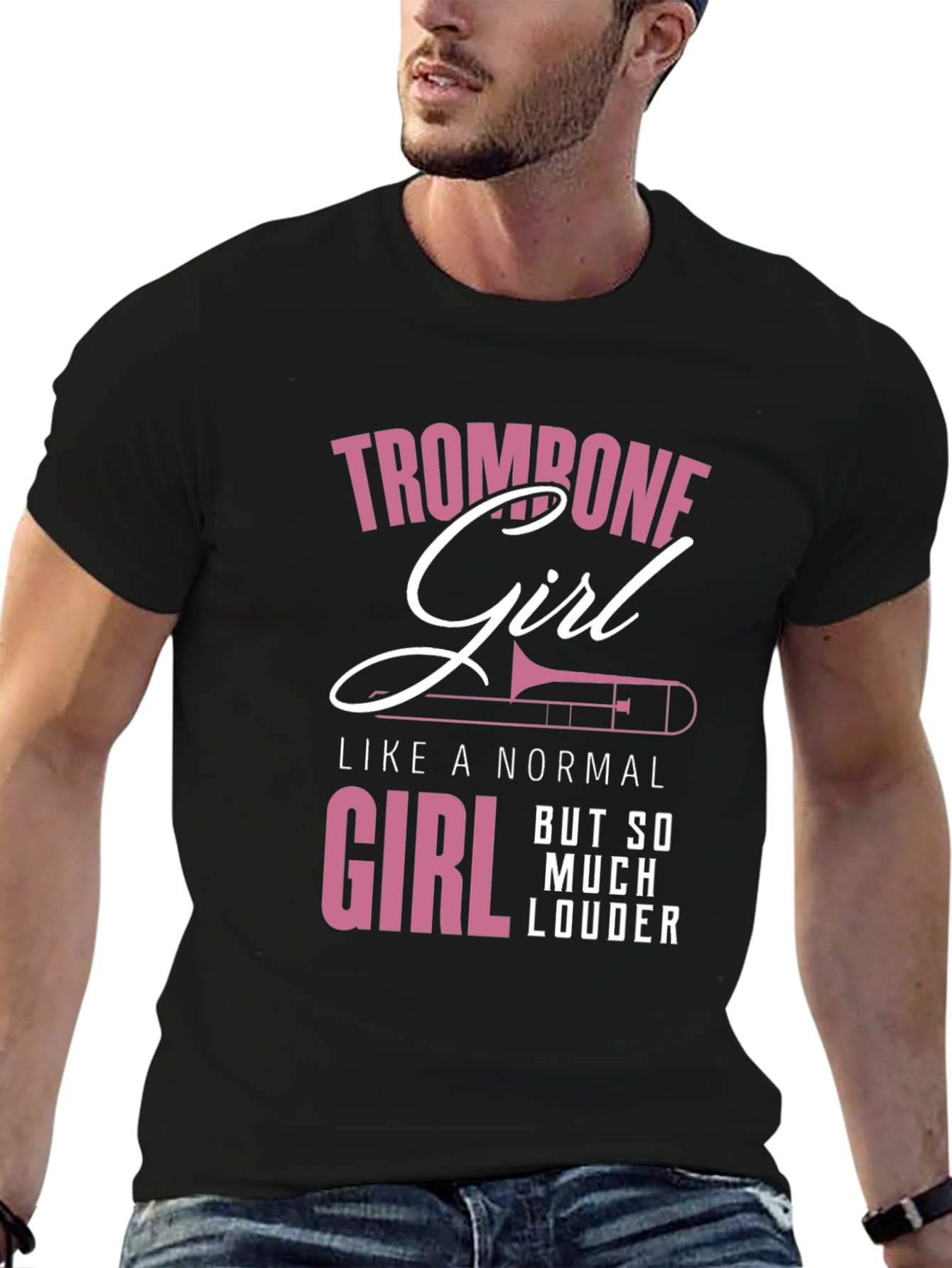 Trombone Girl Loud Music T-Shirt