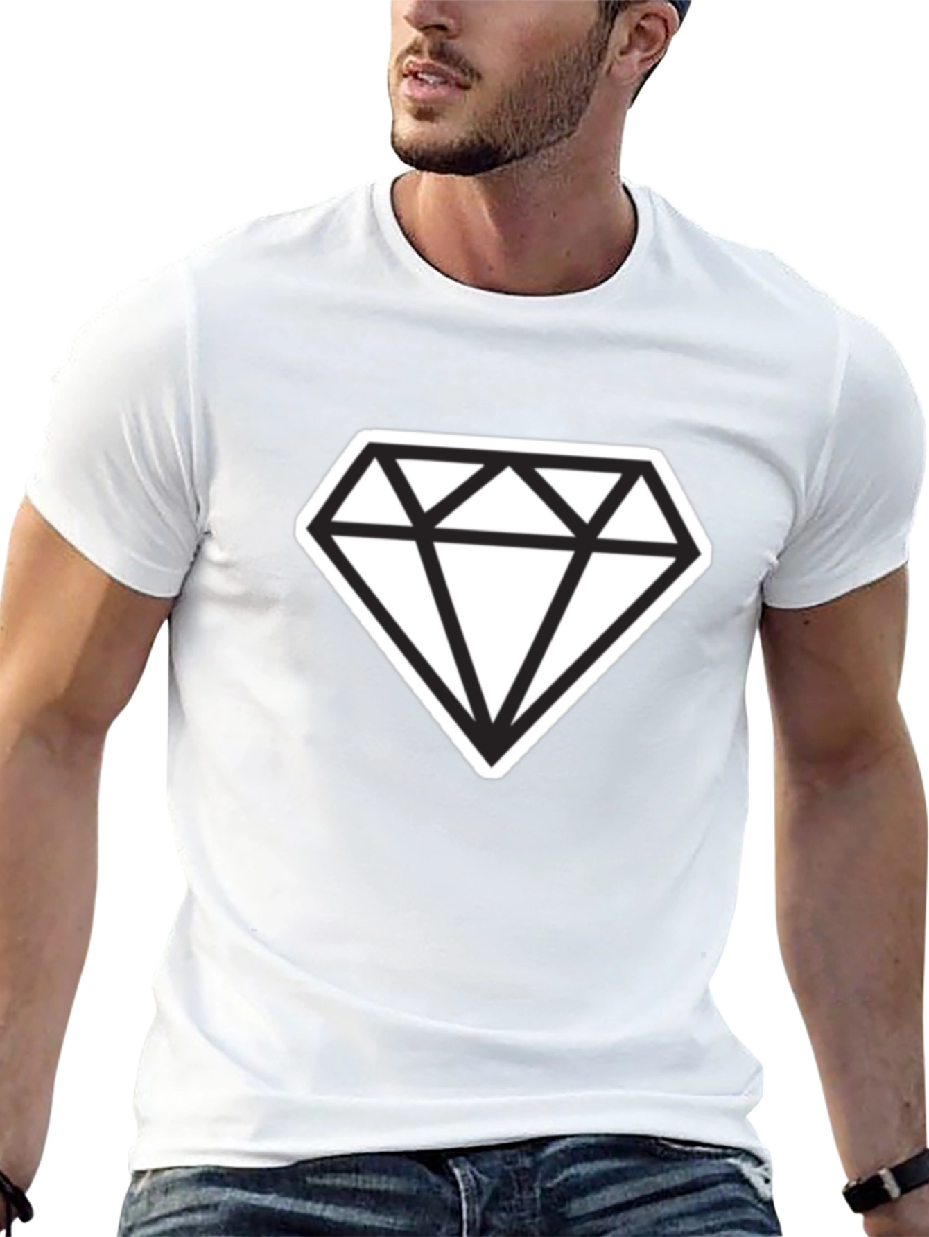 Bold Diamond Graphic Tee - Modern Style