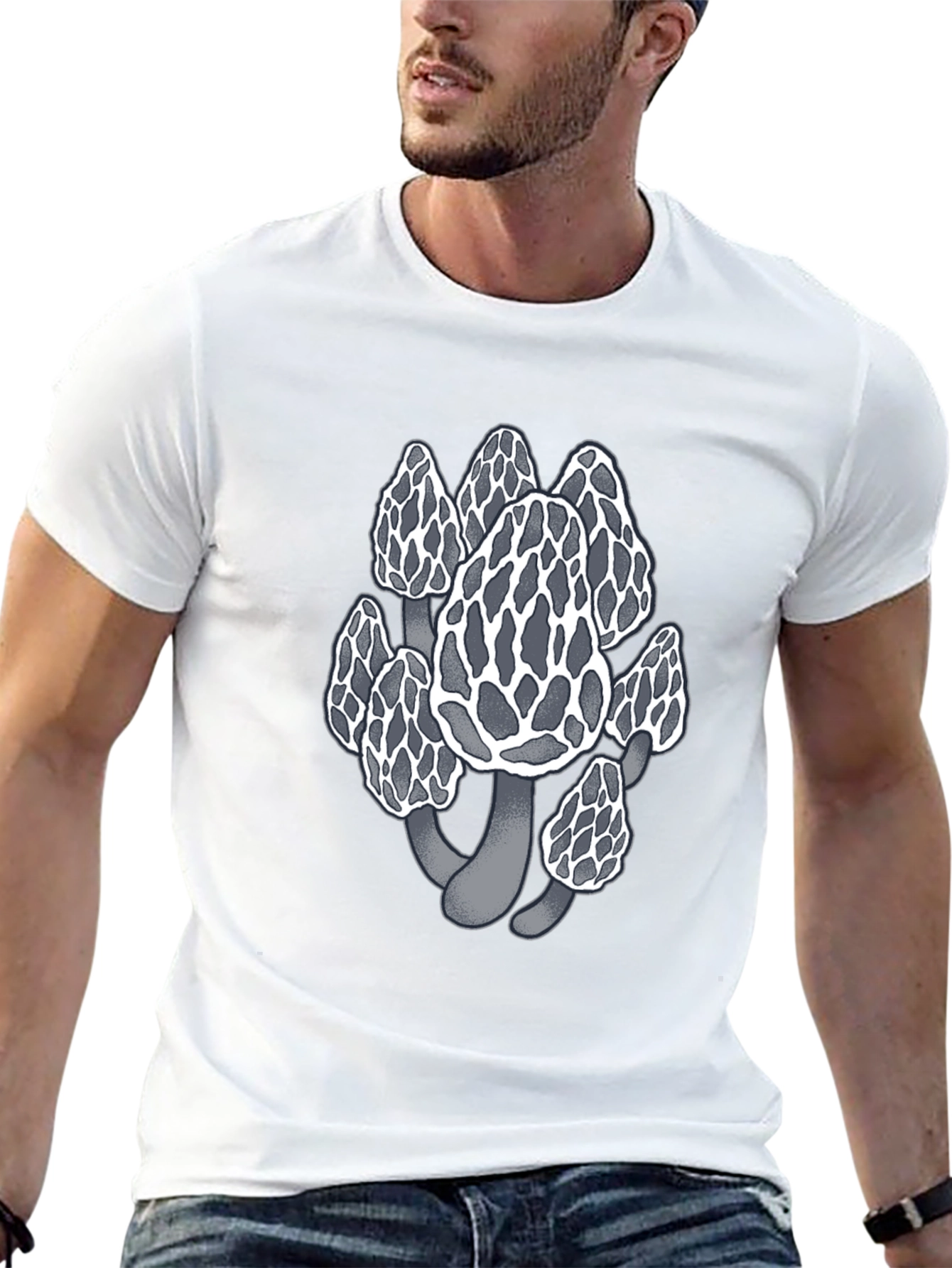 Mushroom Graphic Tee - Unique Morel Design