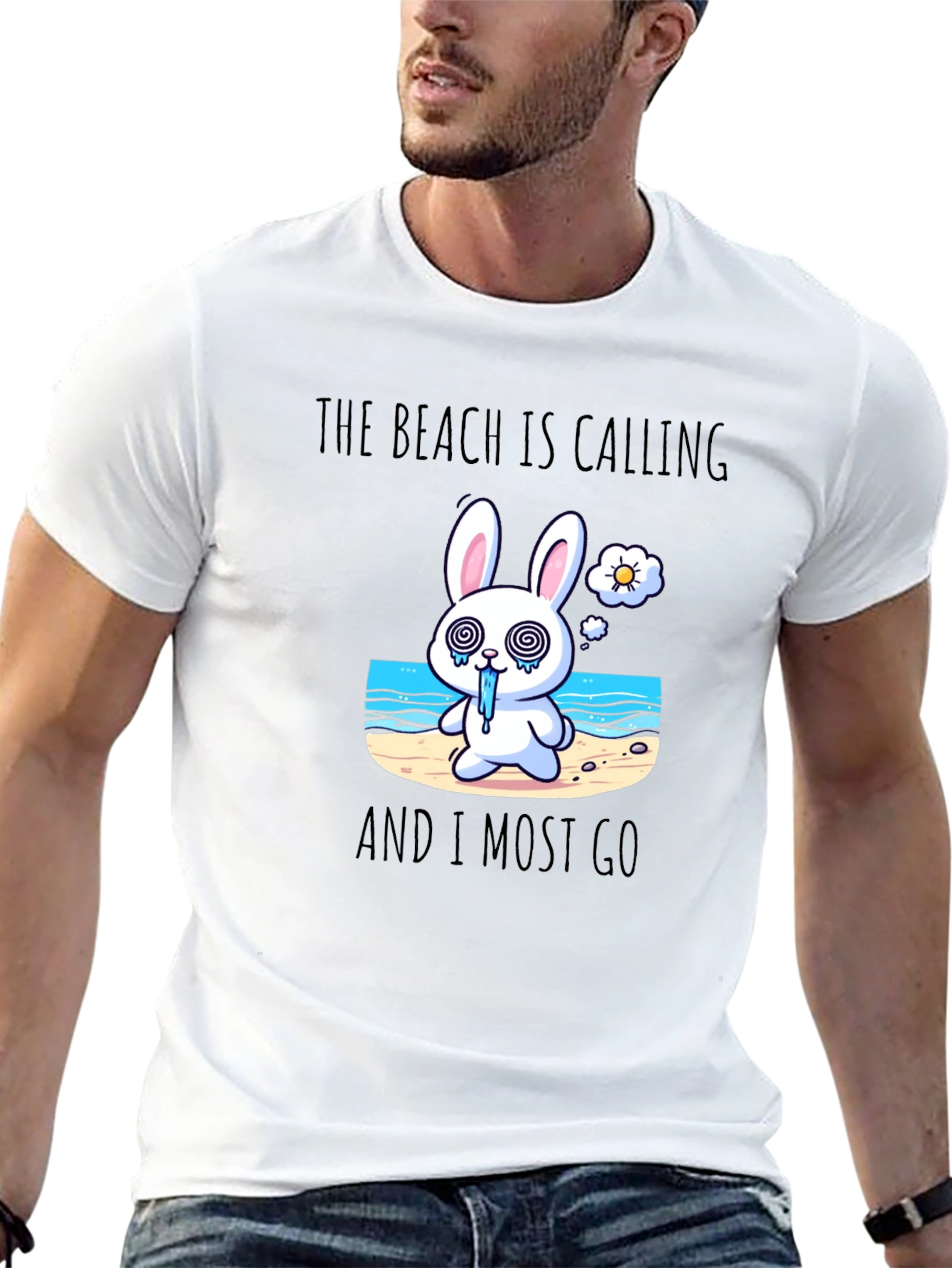 Beach Calling Bunny T-Shirt