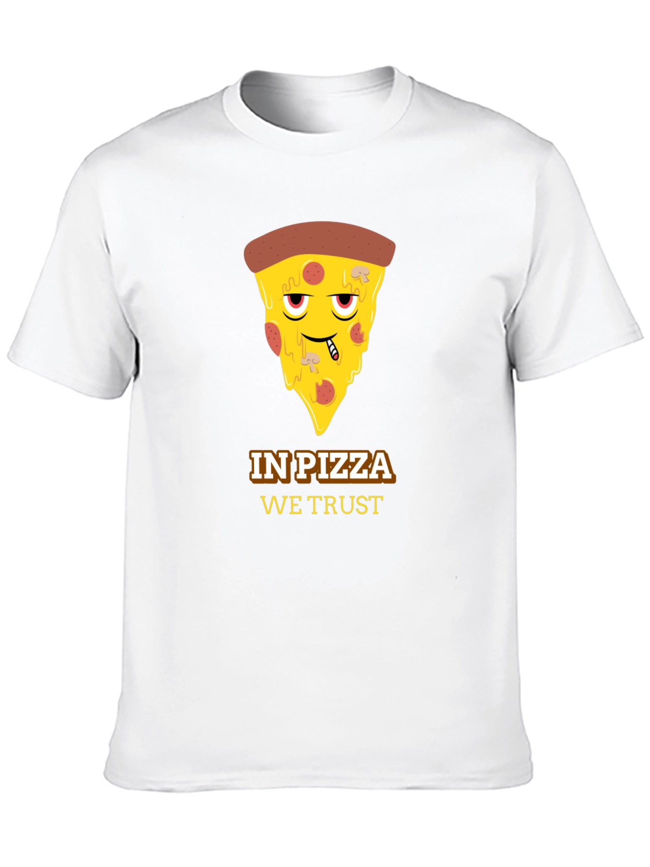 In Pizza We Trust Black Graphic Tee