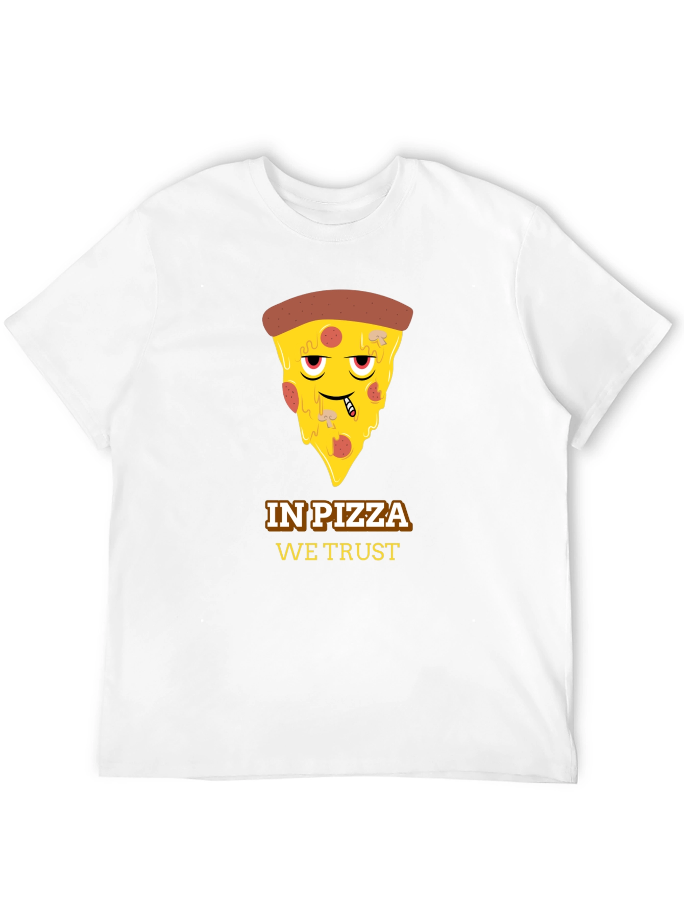 In Pizza We Trust Black Graphic Tee