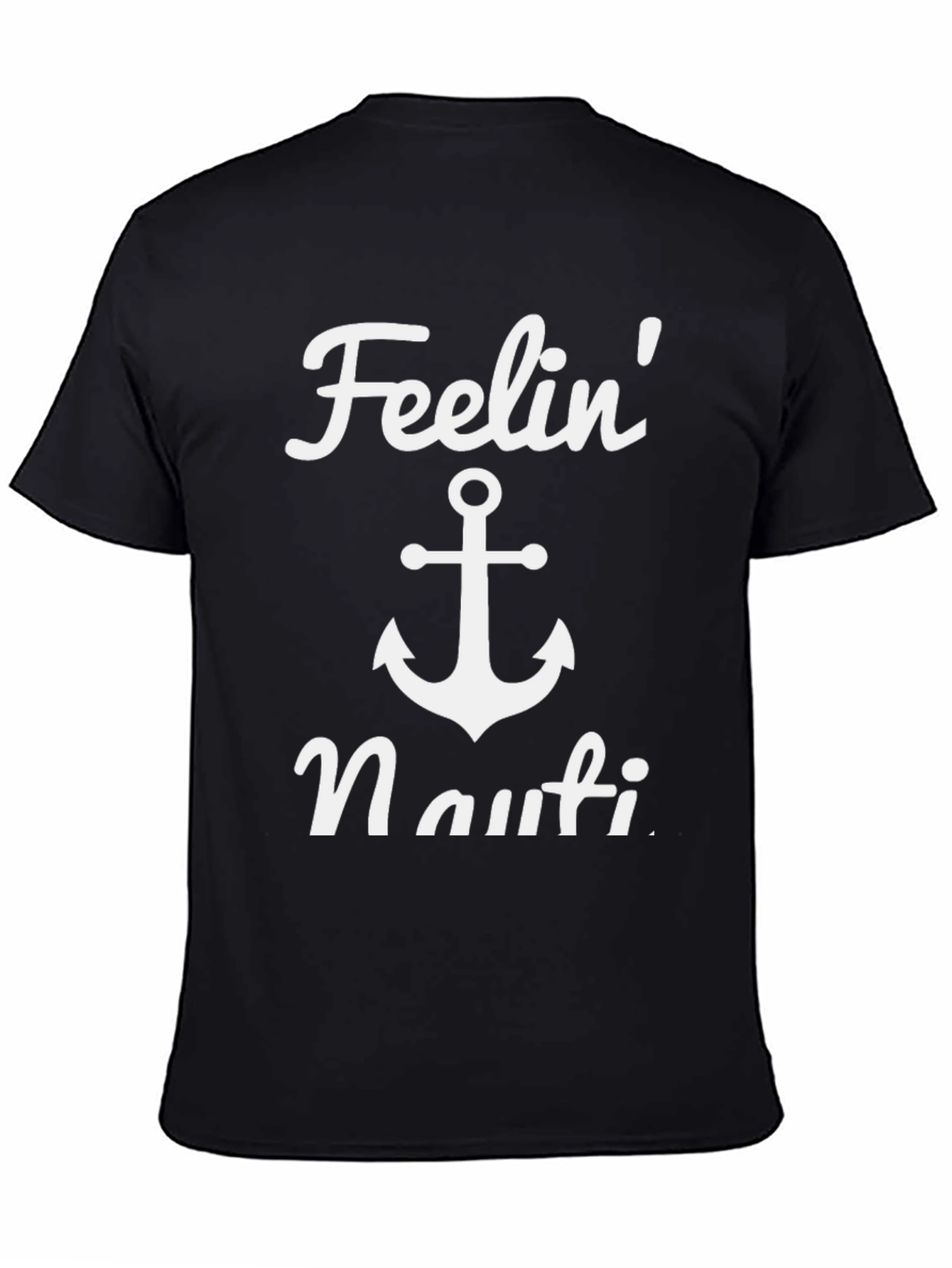 Feelin Nauti Anchor T-Shirt - Black Casual Tee
