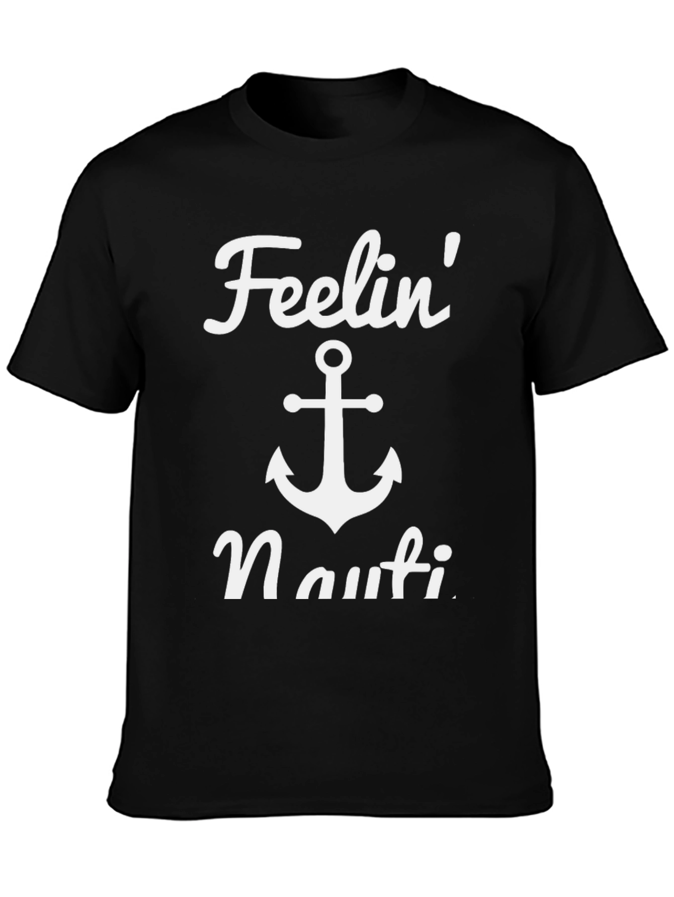 Feelin Nauti Anchor T-Shirt - Black Casual Tee