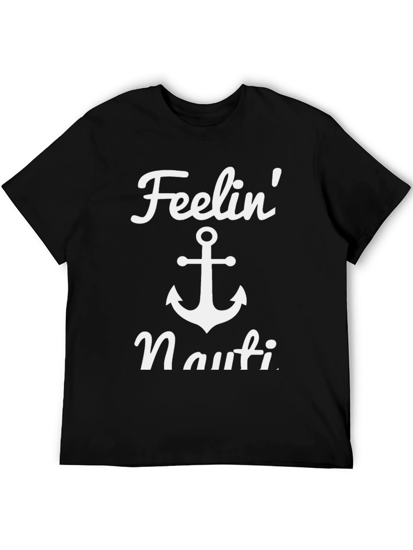 Feelin Nauti Anchor T-Shirt - Black Casual Tee