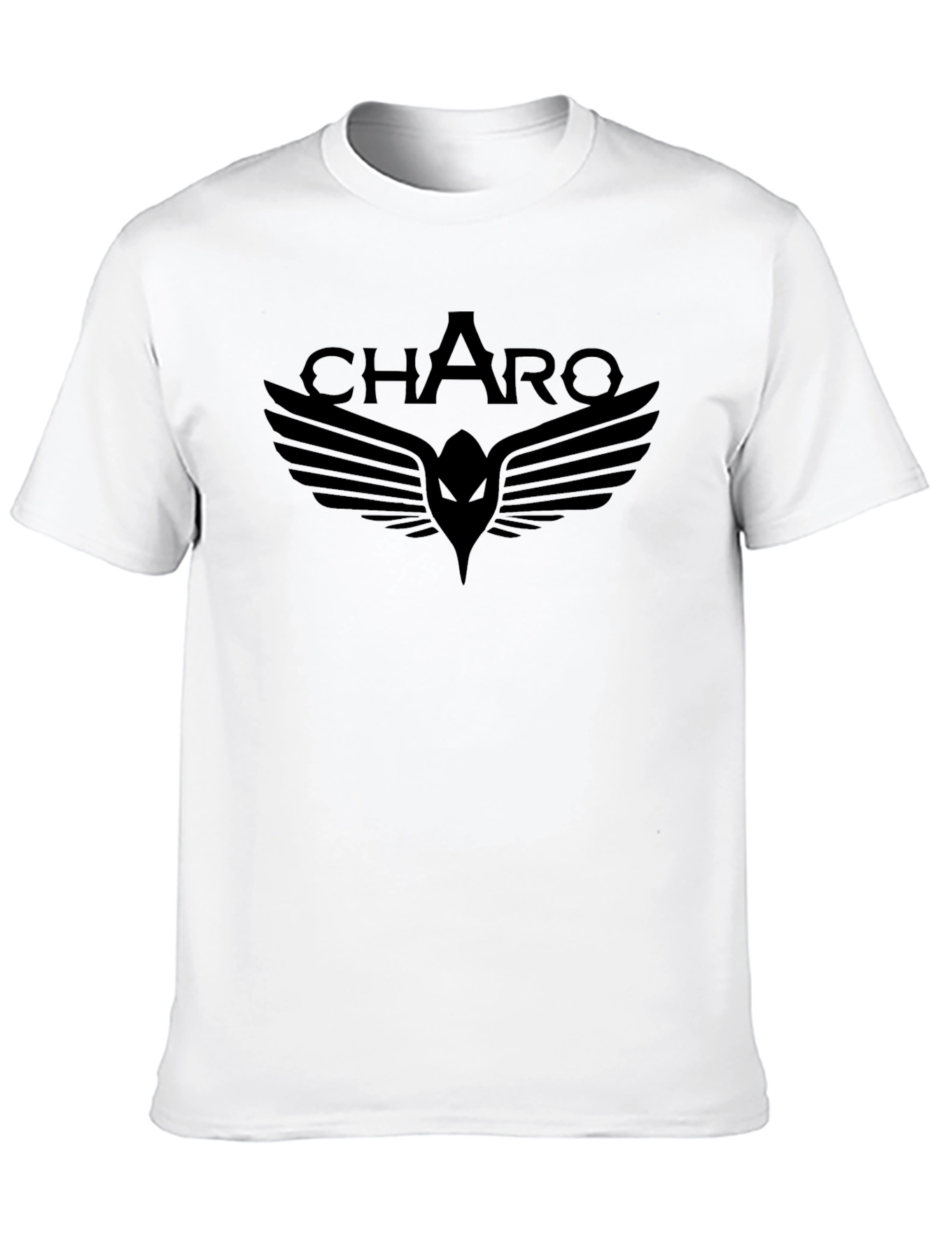 Charo Black Graphic Tee - Winged Design