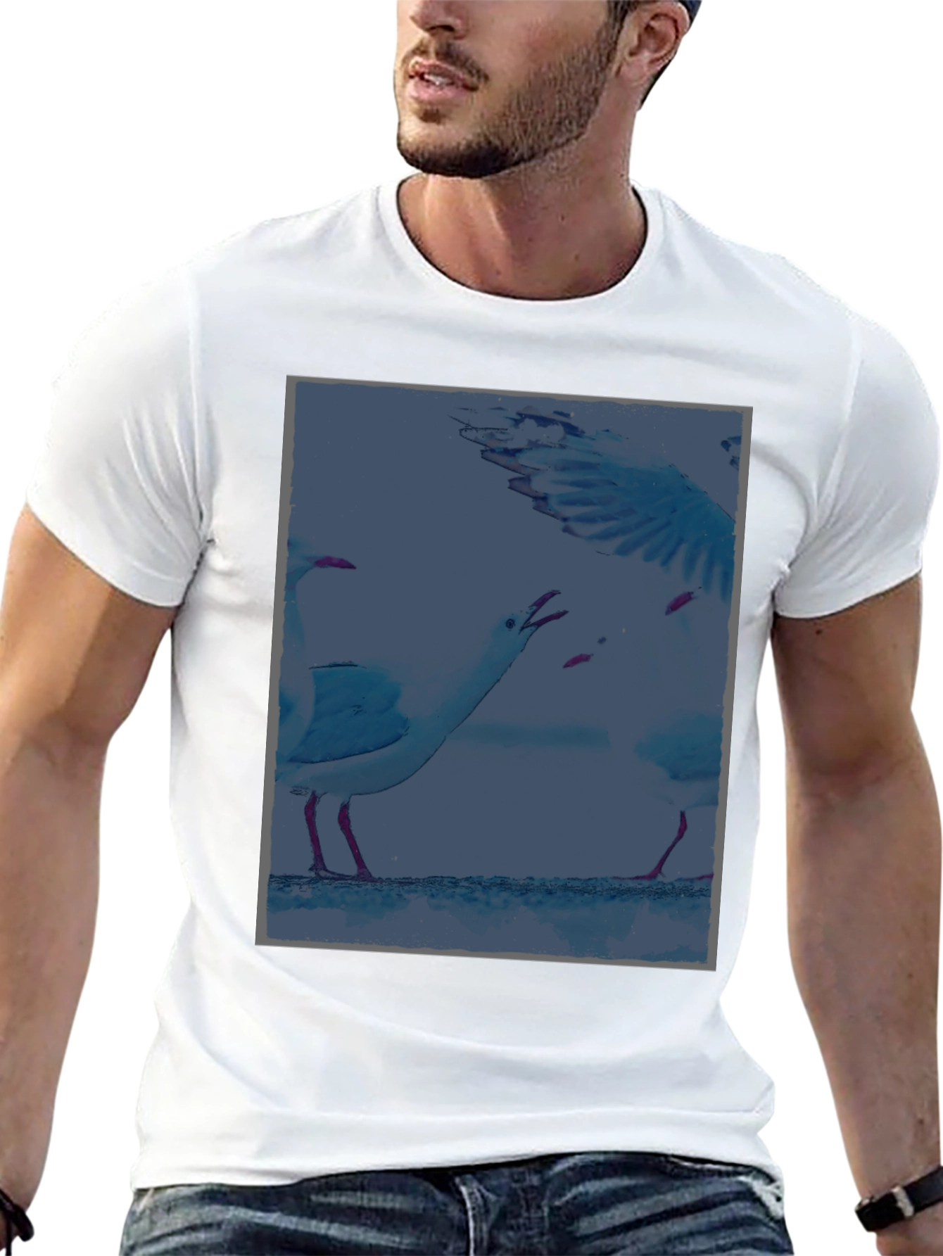 Seagull Graphic T-Shirt - Unique Coastal Design