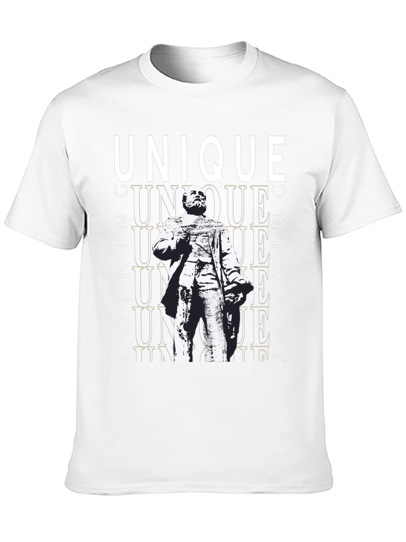 Unique Statue Graphic Black T-Shirt