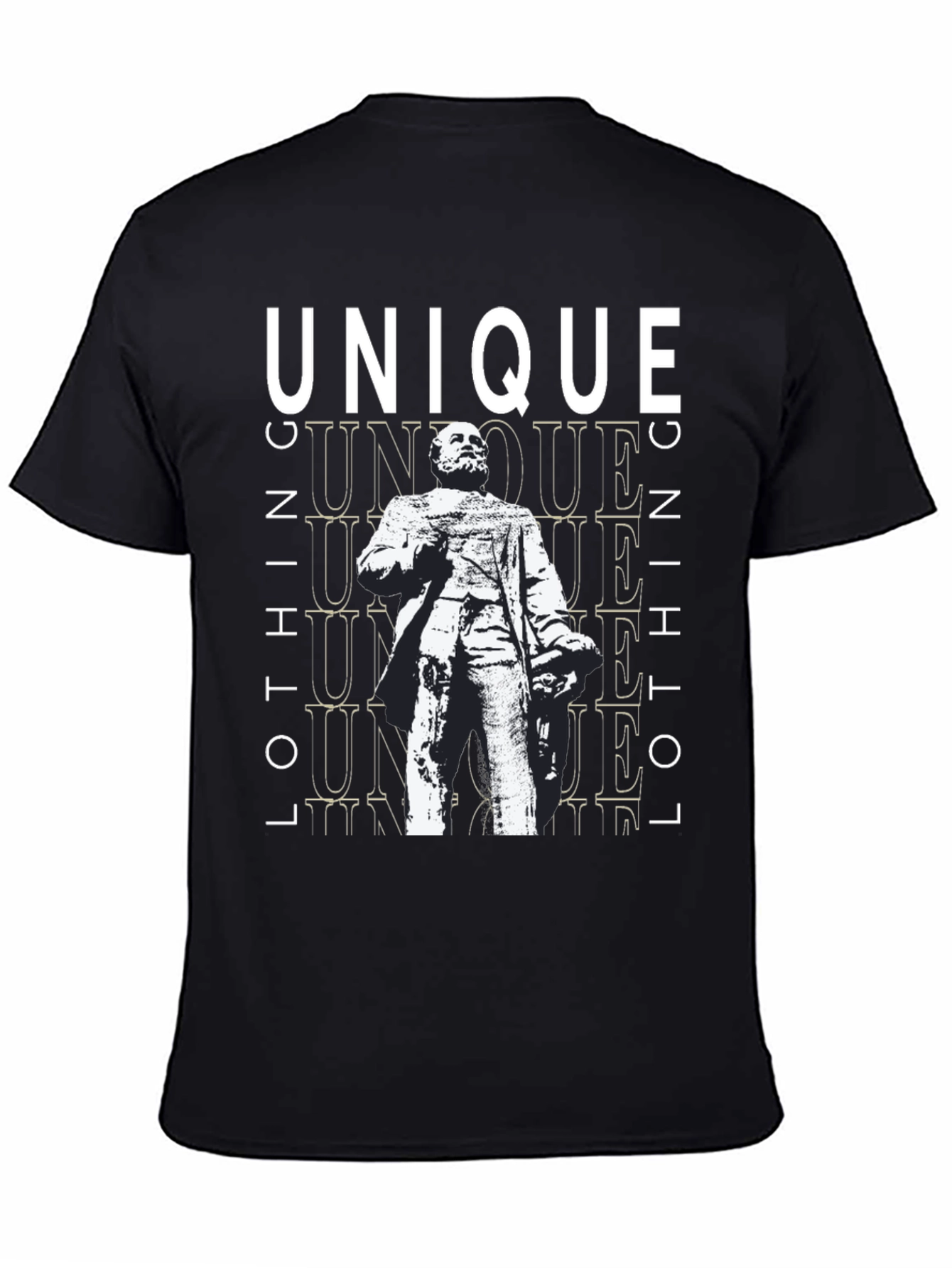 Unique Statue Graphic Black T-Shirt