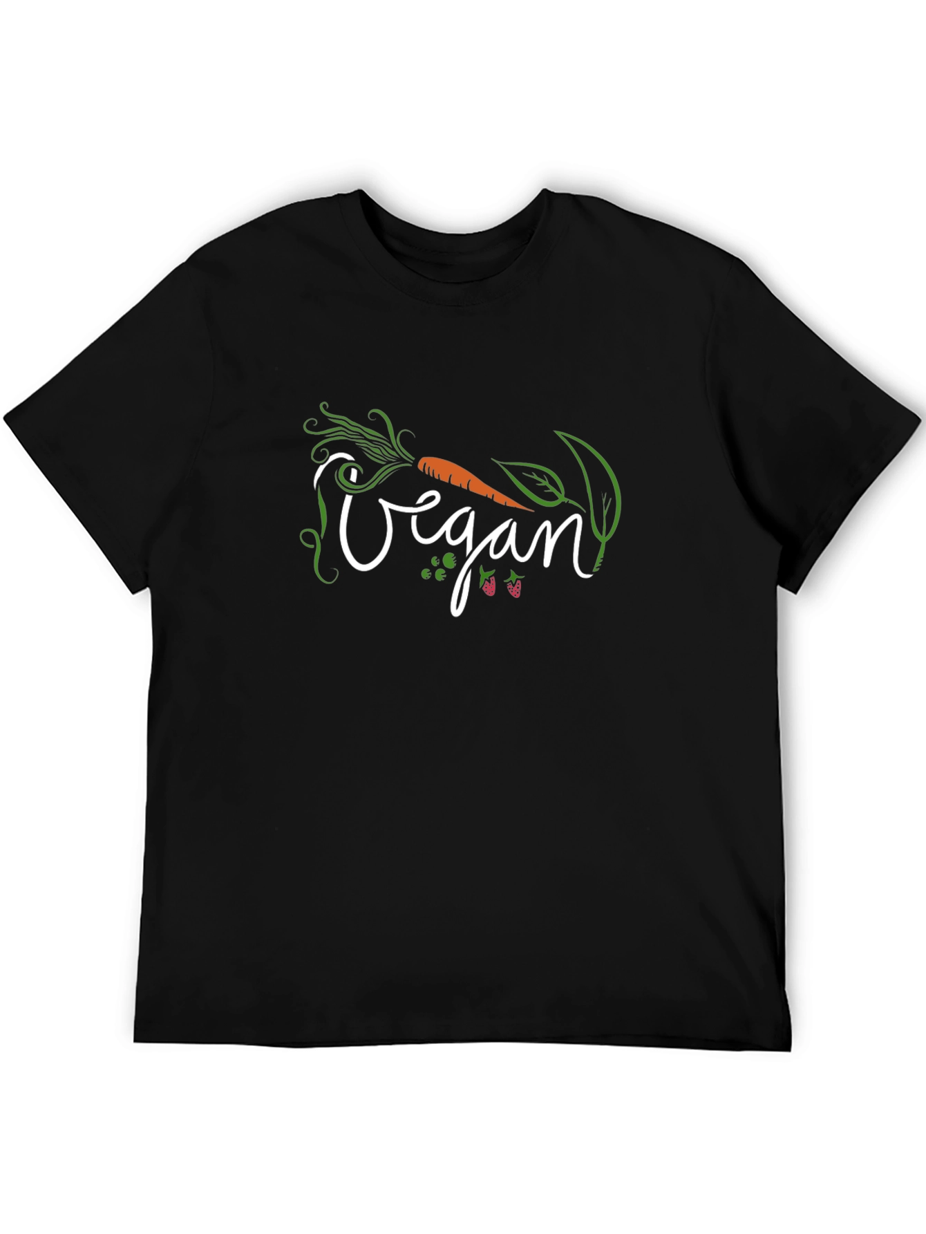 Vegan Graphic Tee - Black Cotton Shirt