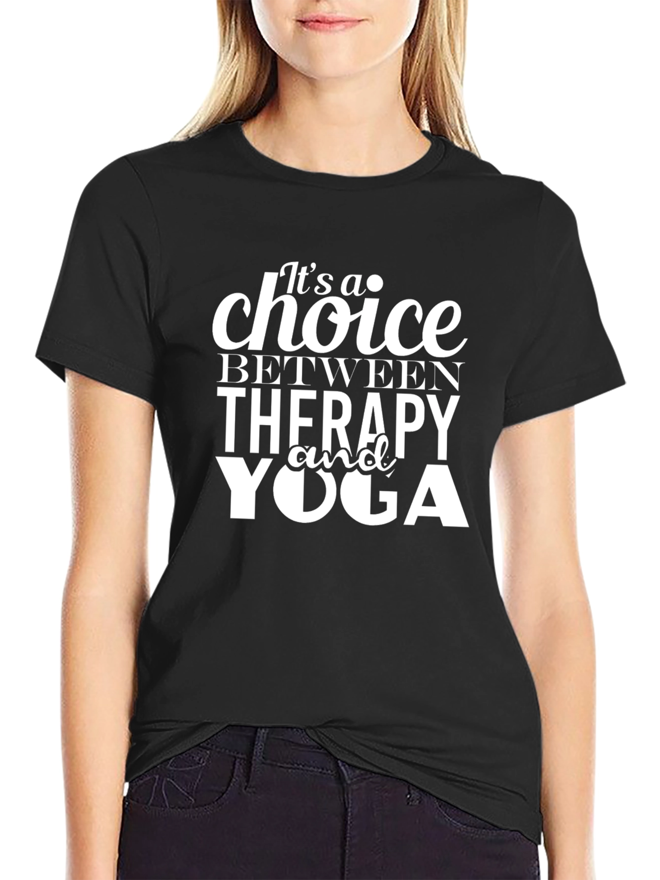 Therapy or Yoga Choice Black T-Shirt
