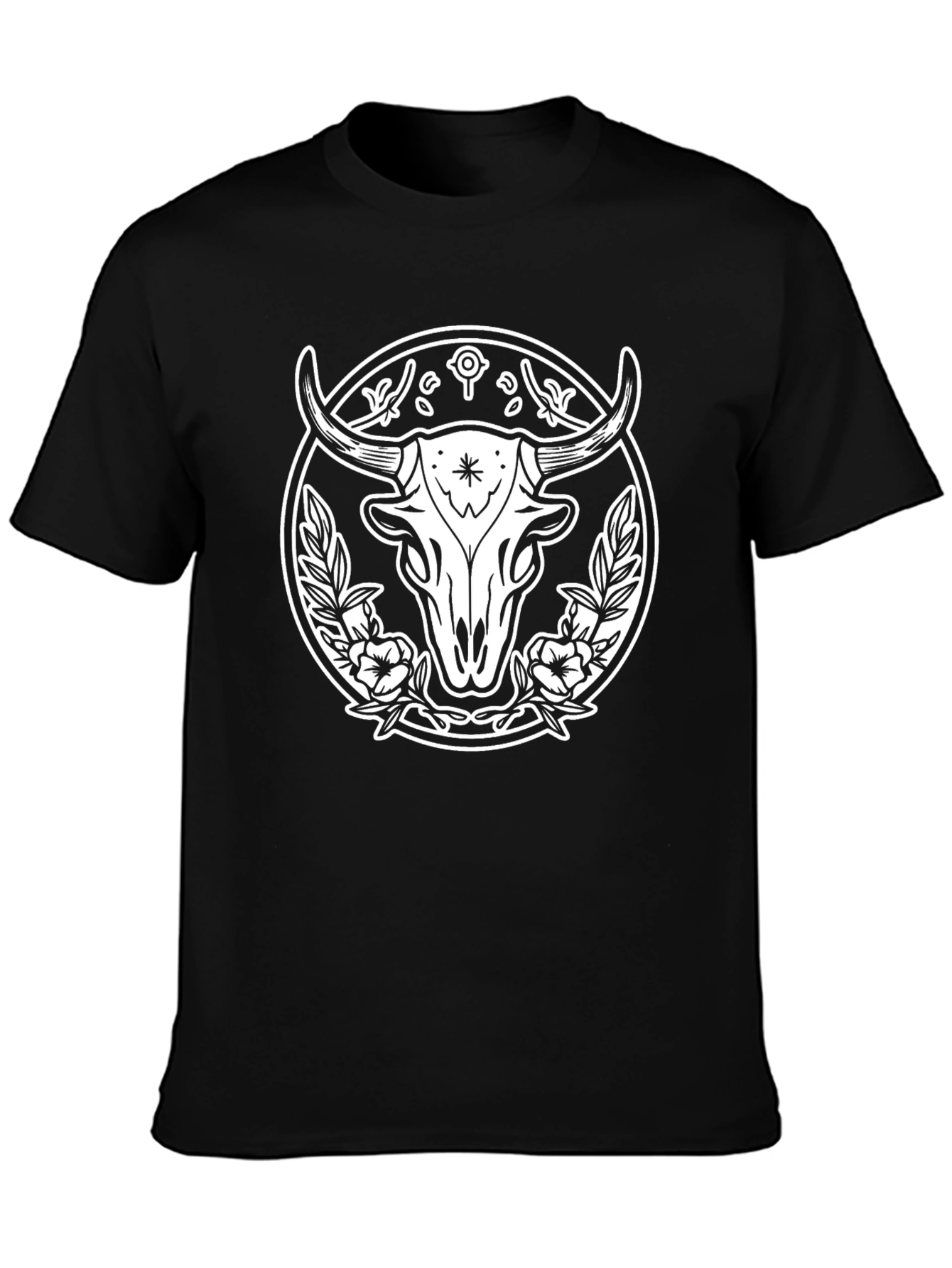 Bull Skull Graphic T-Shirt - Western Style Tee