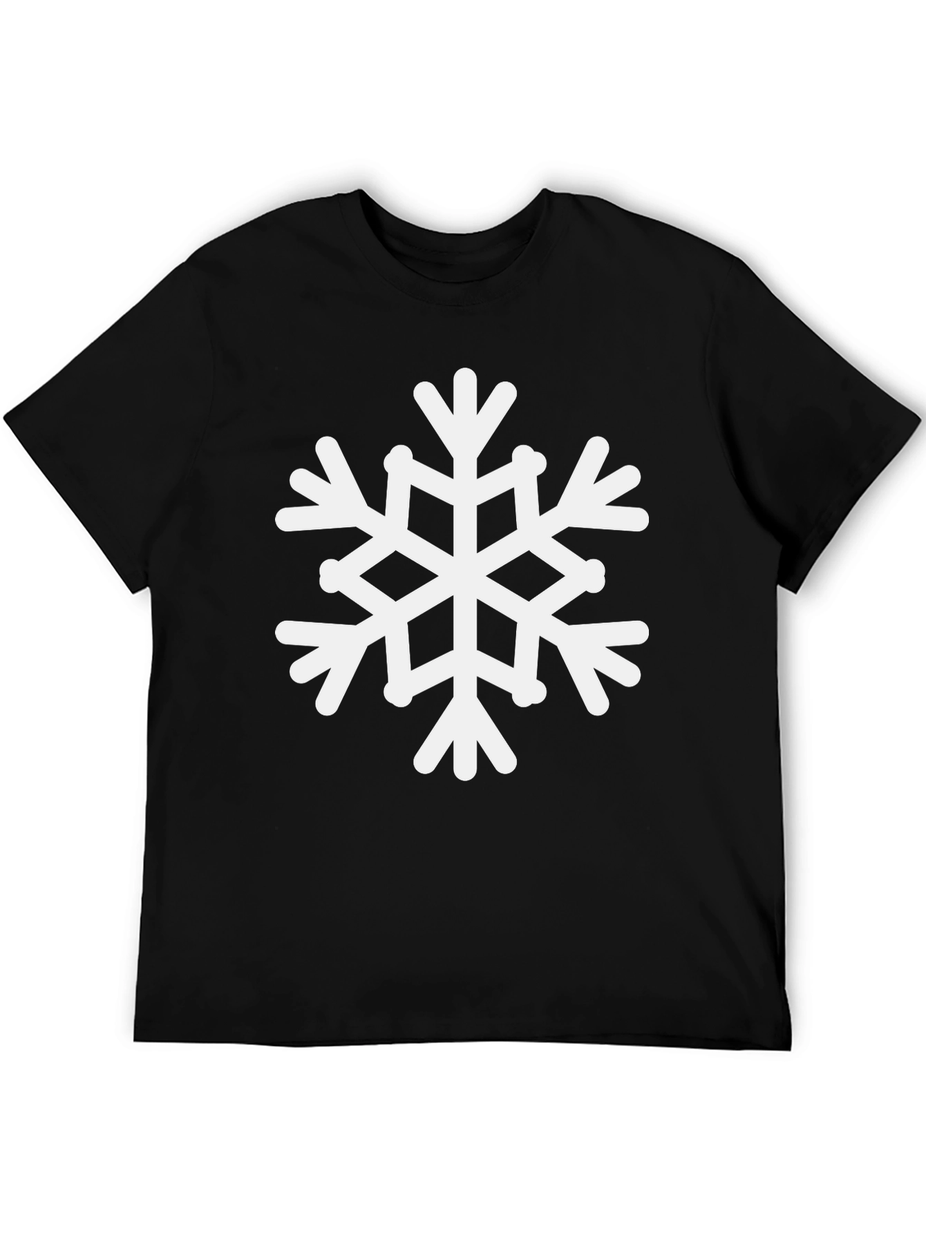 Snowflake Graphic Tee - Black Cotton Holiday Shirt