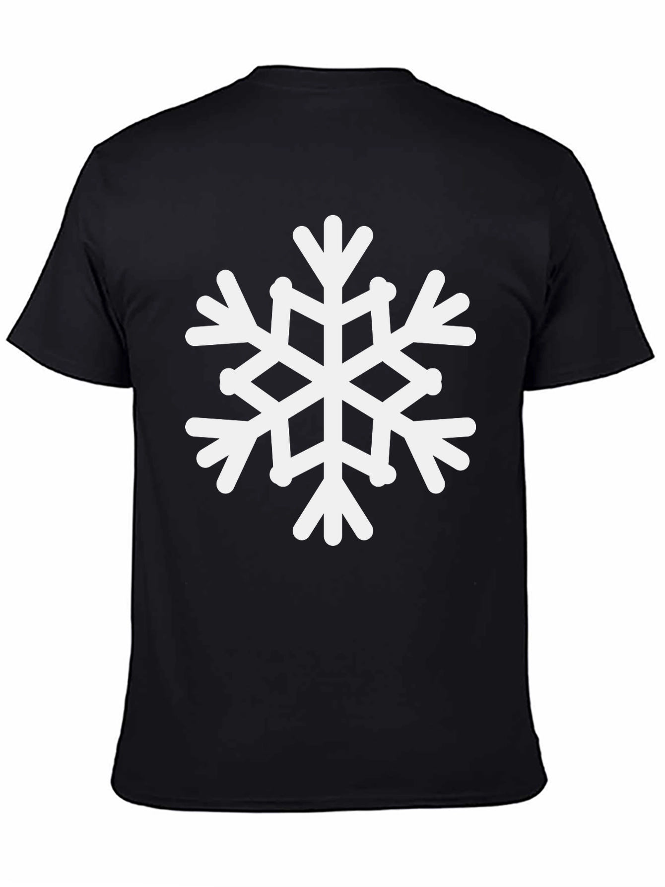 Snowflake Graphic Tee - Black Cotton Holiday Shirt