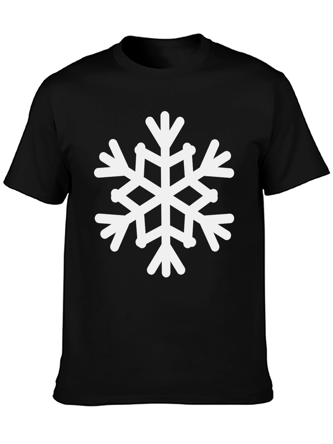Snowflake Graphic Tee - Black Cotton Holiday Shirt