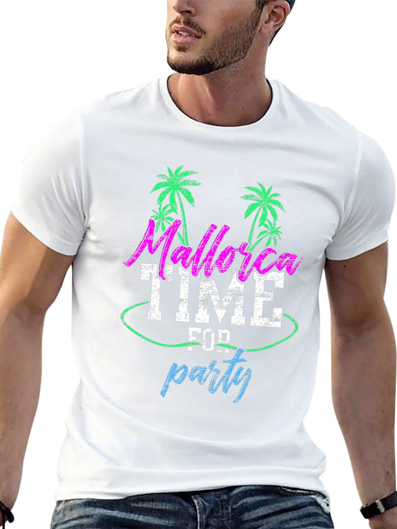 Mallorca Party Time Mens Black T-Shirt