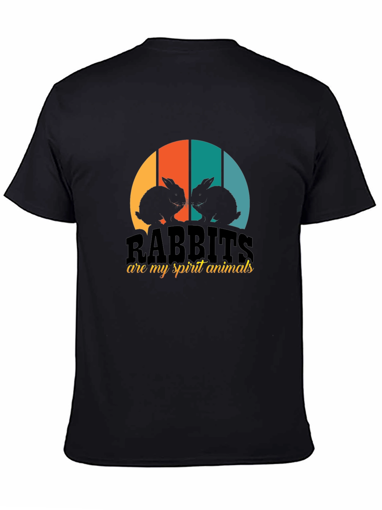 Rabbits Are My Spirit Animals Black T-Shirt