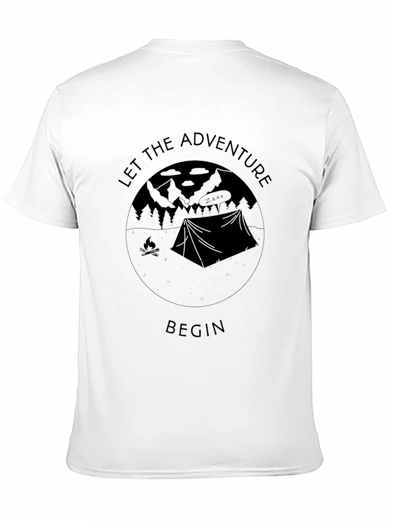 Let the Adventure Begin Black Graphic T-Shirt