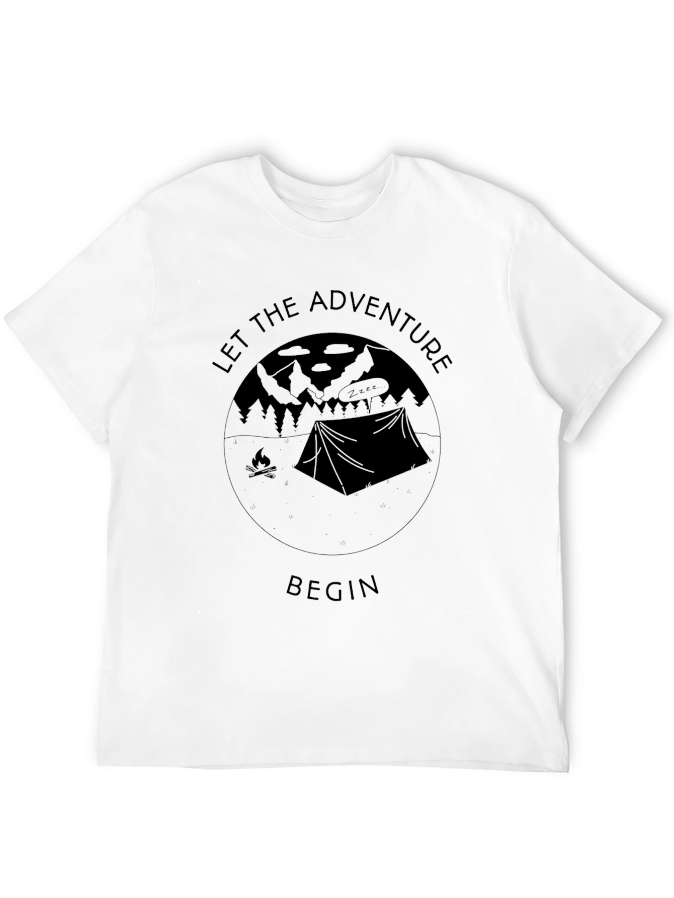 Let the Adventure Begin Black Graphic T-Shirt