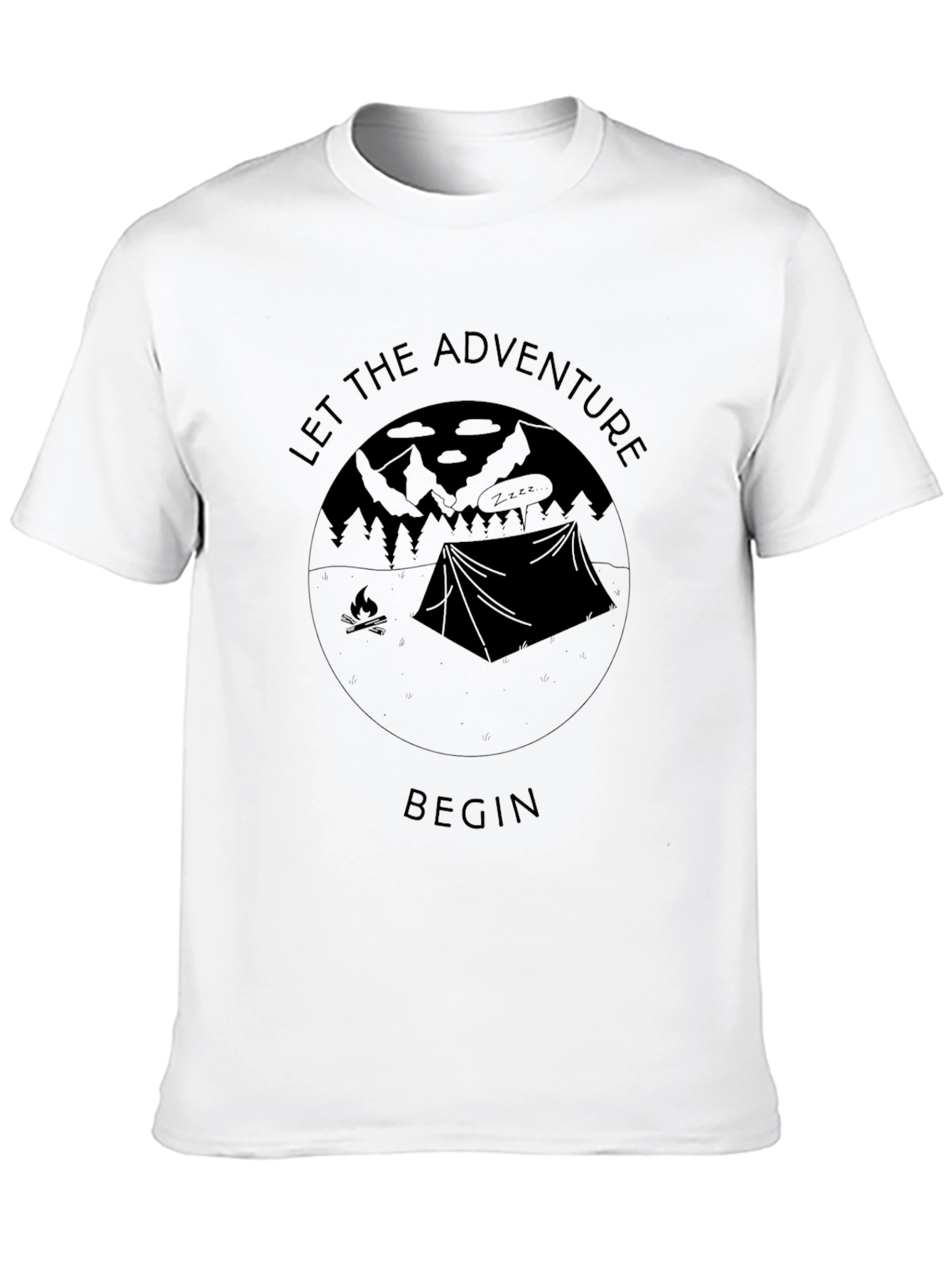 Let the Adventure Begin Black Graphic T-Shirt