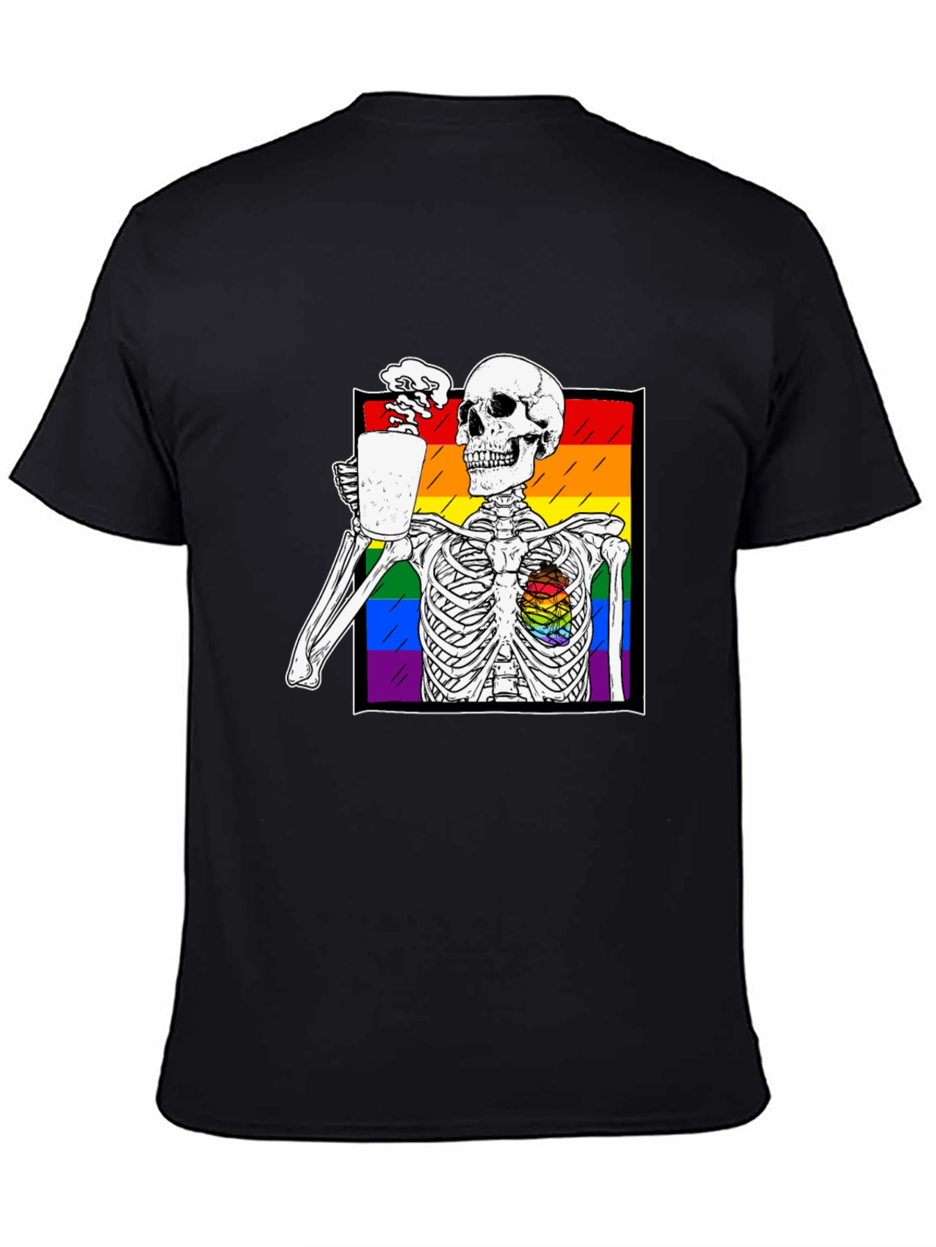 Rainbow Skeleton Coffee T-Shirt