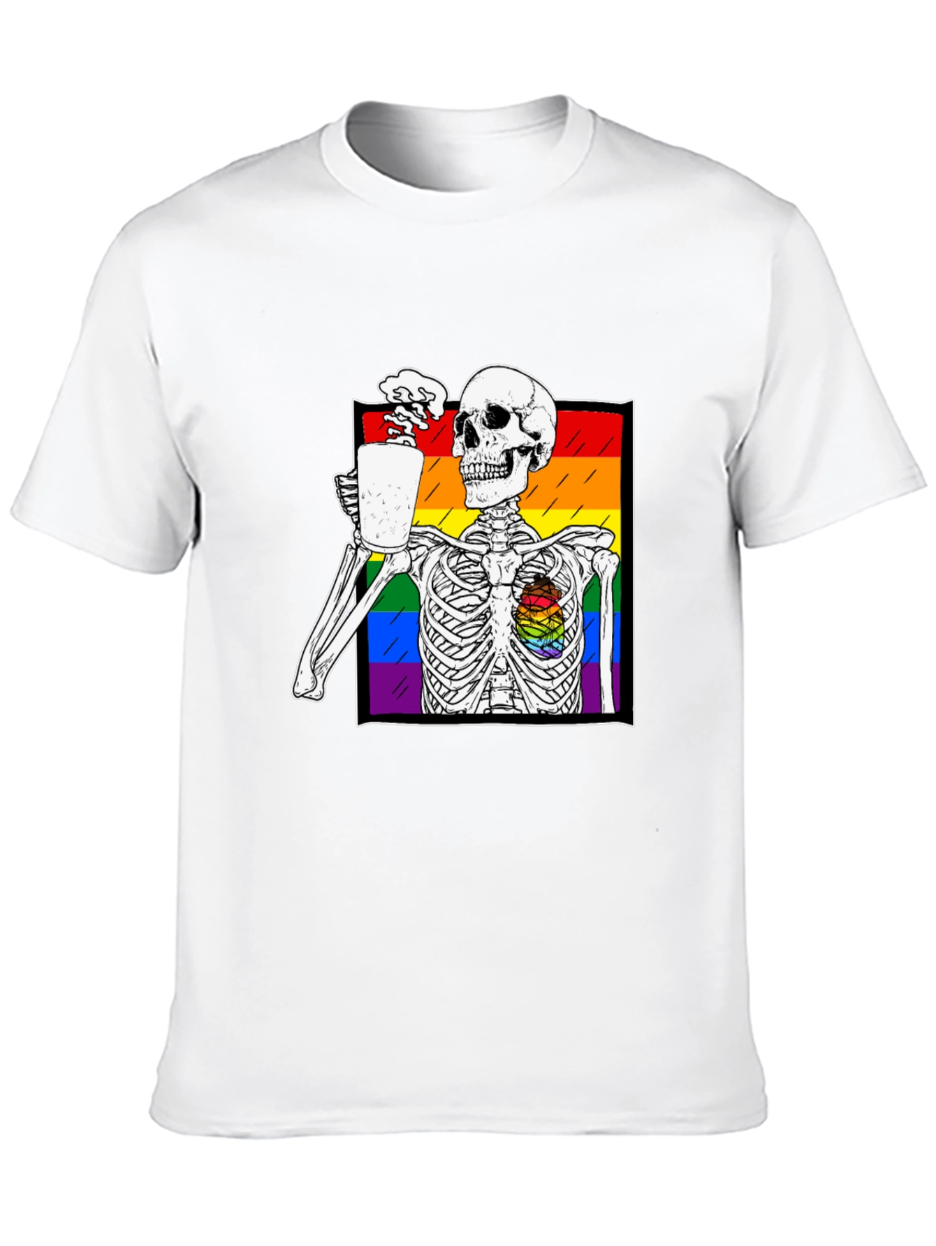 Rainbow Skeleton Coffee T-Shirt