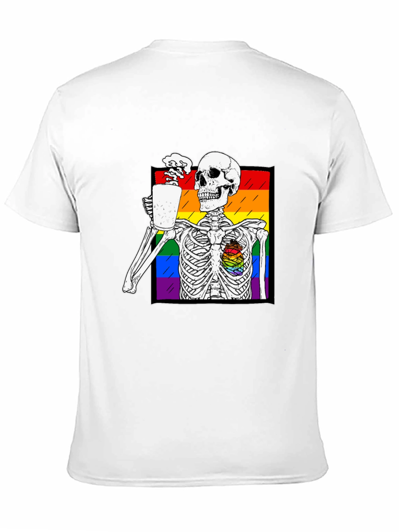 Rainbow Skeleton Coffee T-Shirt