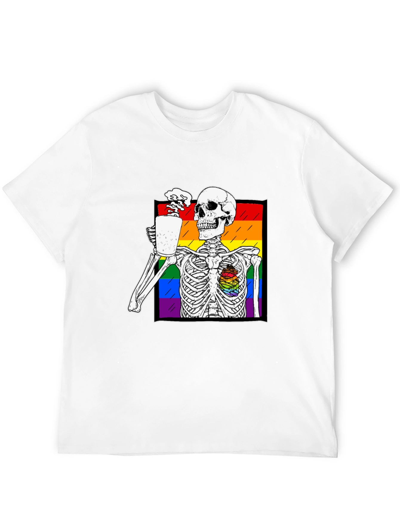 Rainbow Skeleton Coffee T-Shirt