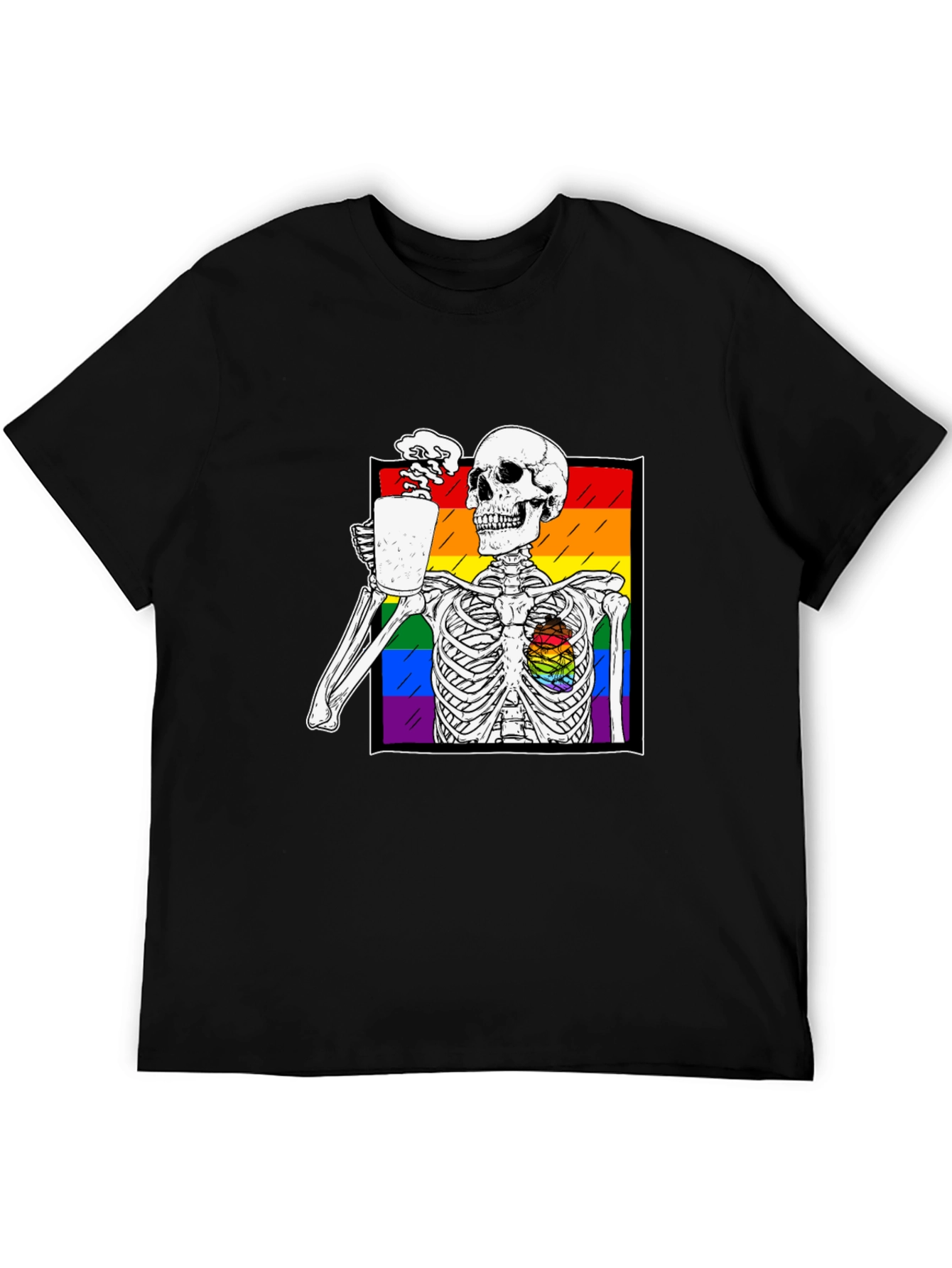Rainbow Skeleton Coffee T-Shirt