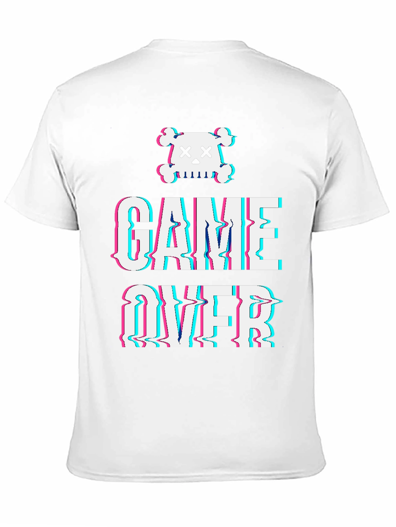 Game Over Skull Graphic Tee - Black