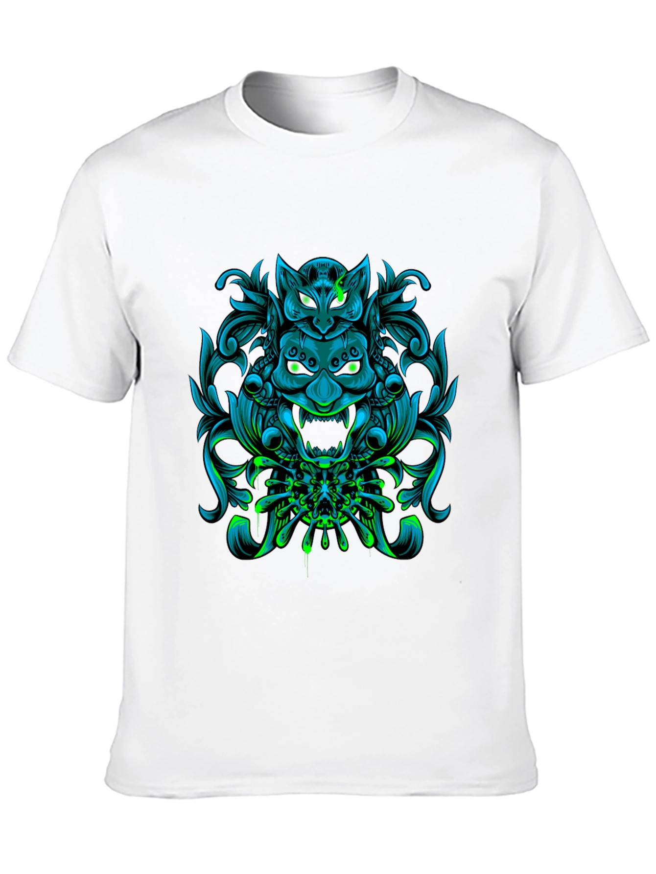 Neon Oni Mask Graphic Tee